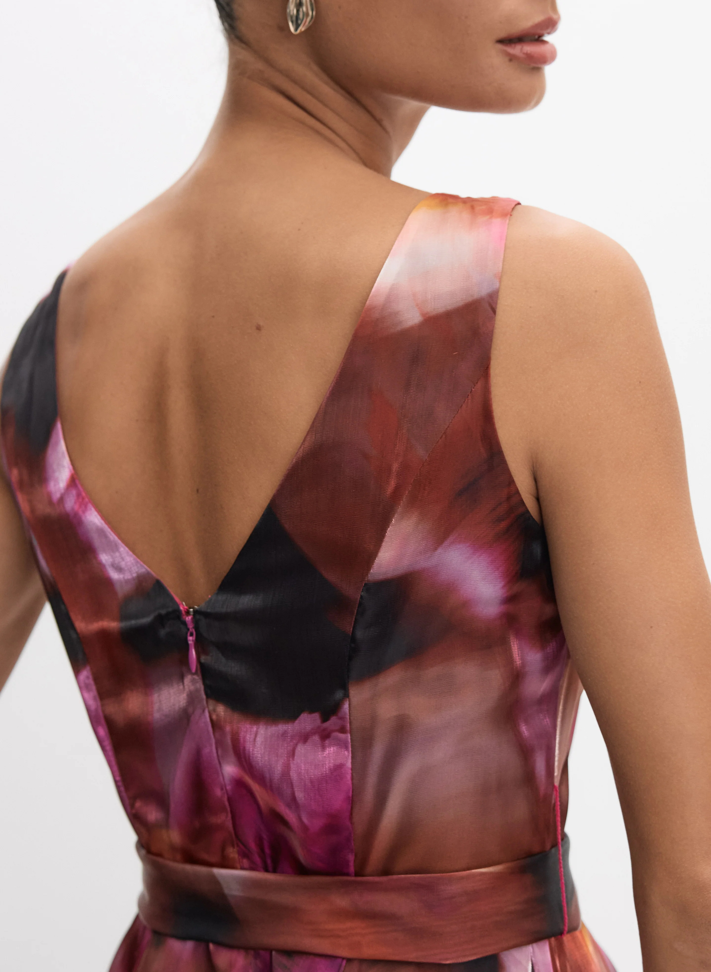 Abstract Floral Organza Dress - Image 2