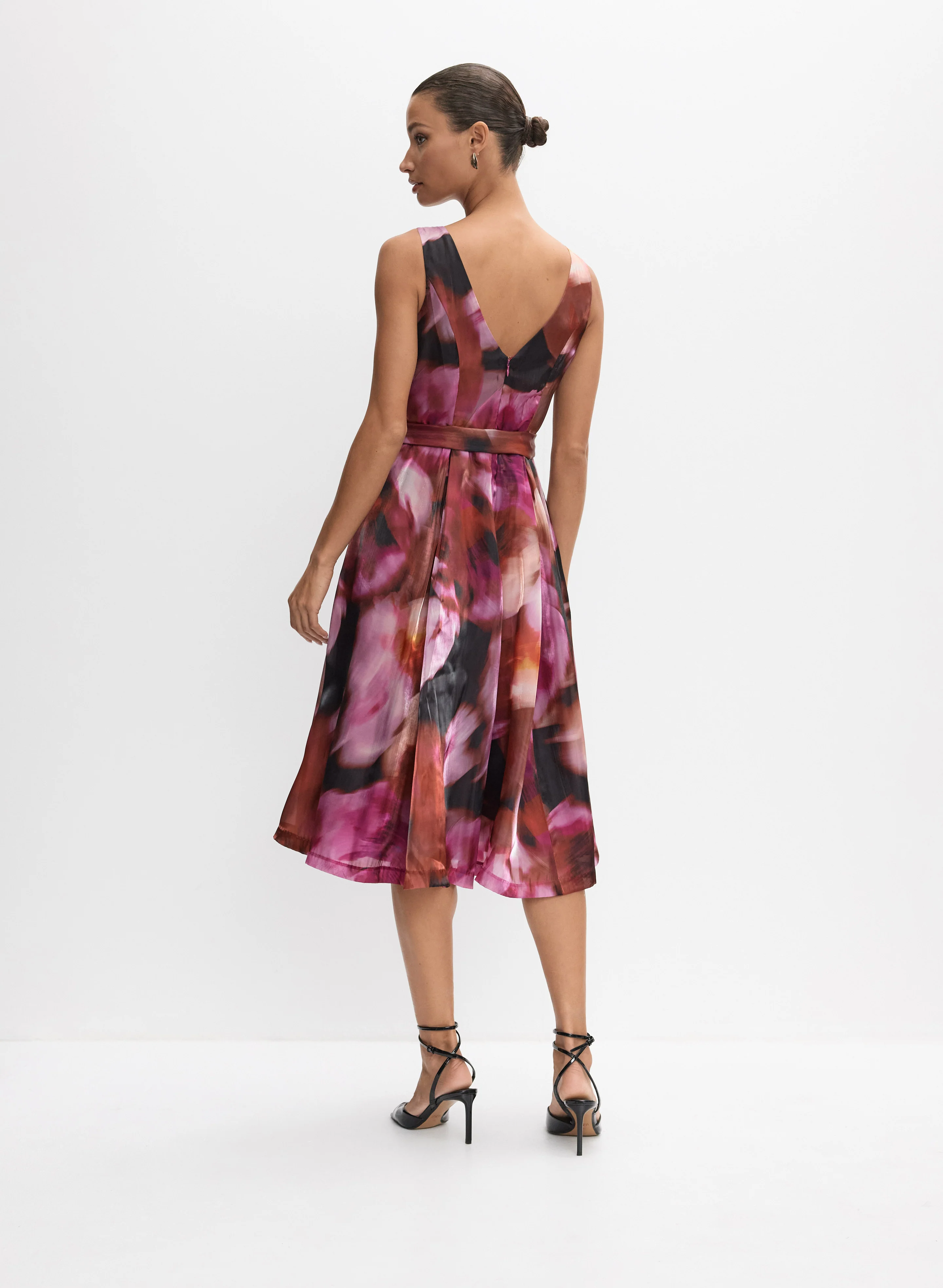 Abstract Floral Organza Dress - Image 5