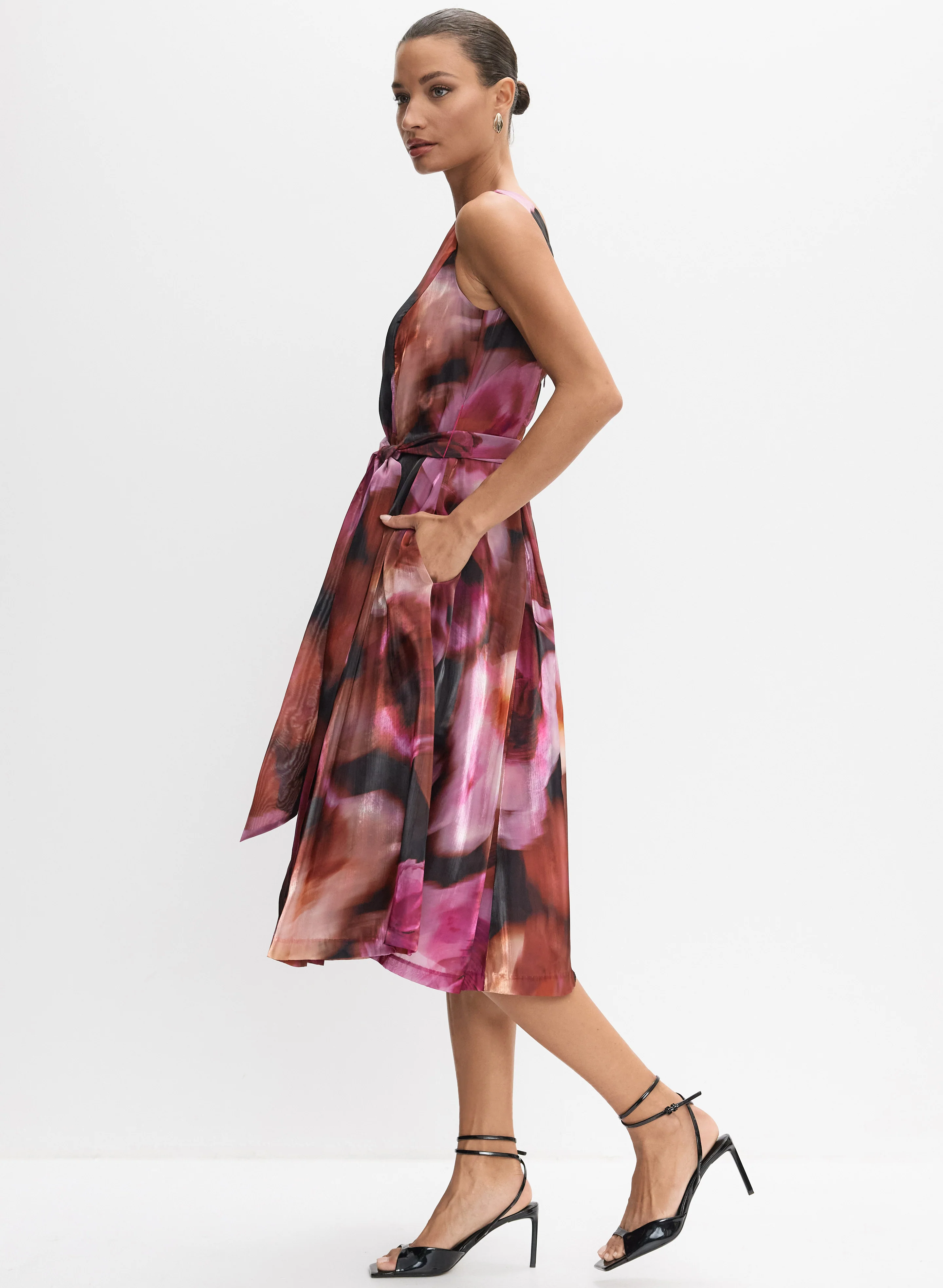 Abstract Floral Organza Dress - Image 8