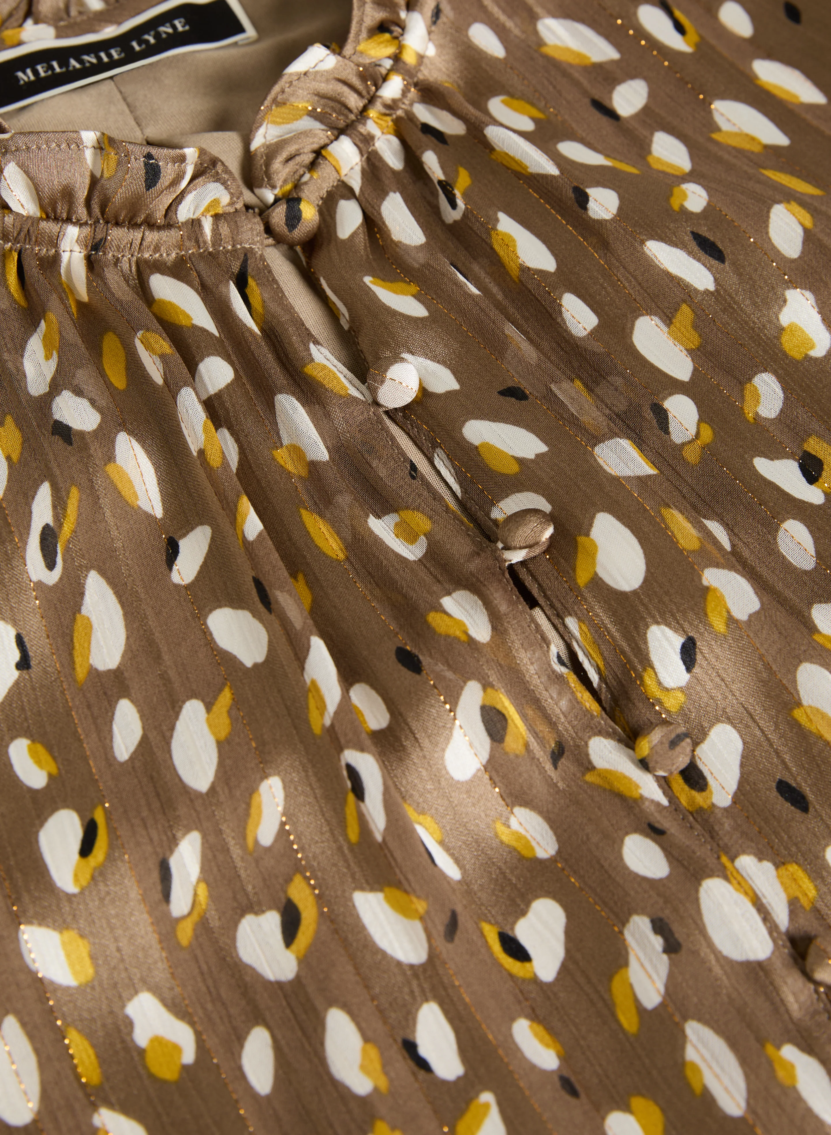 Abstract Frilled Neck Blouse - Image 6