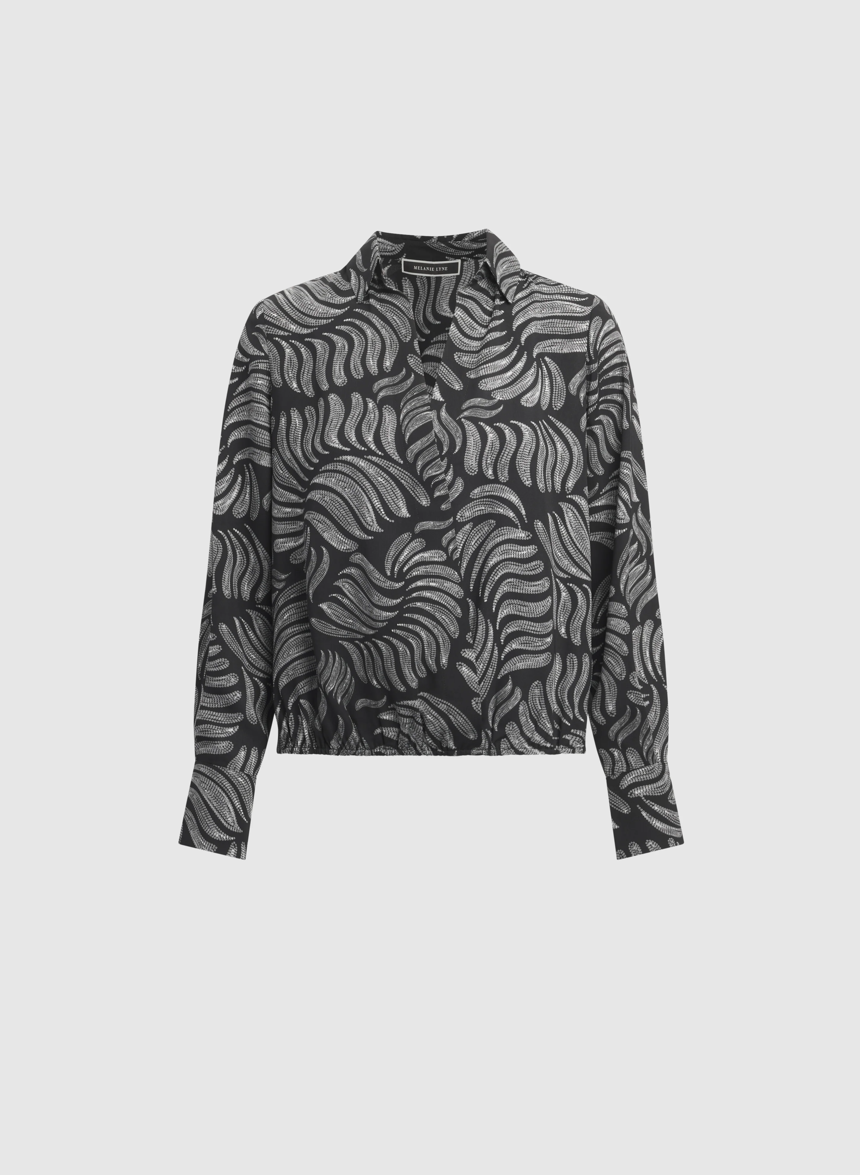 Abstract Leaf Print Blouse - Image 6