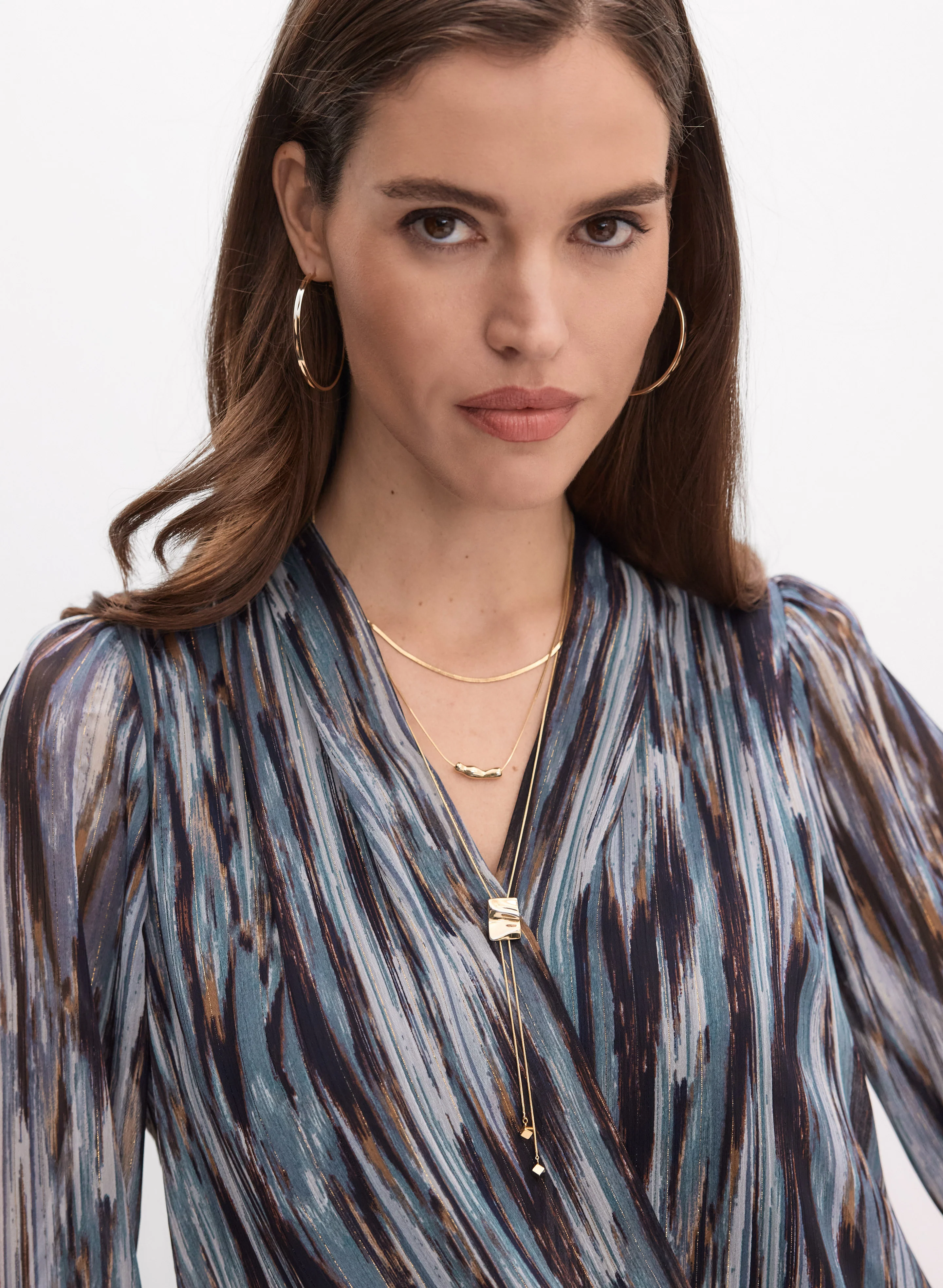 Abstract Metallic Blouse - Image 2