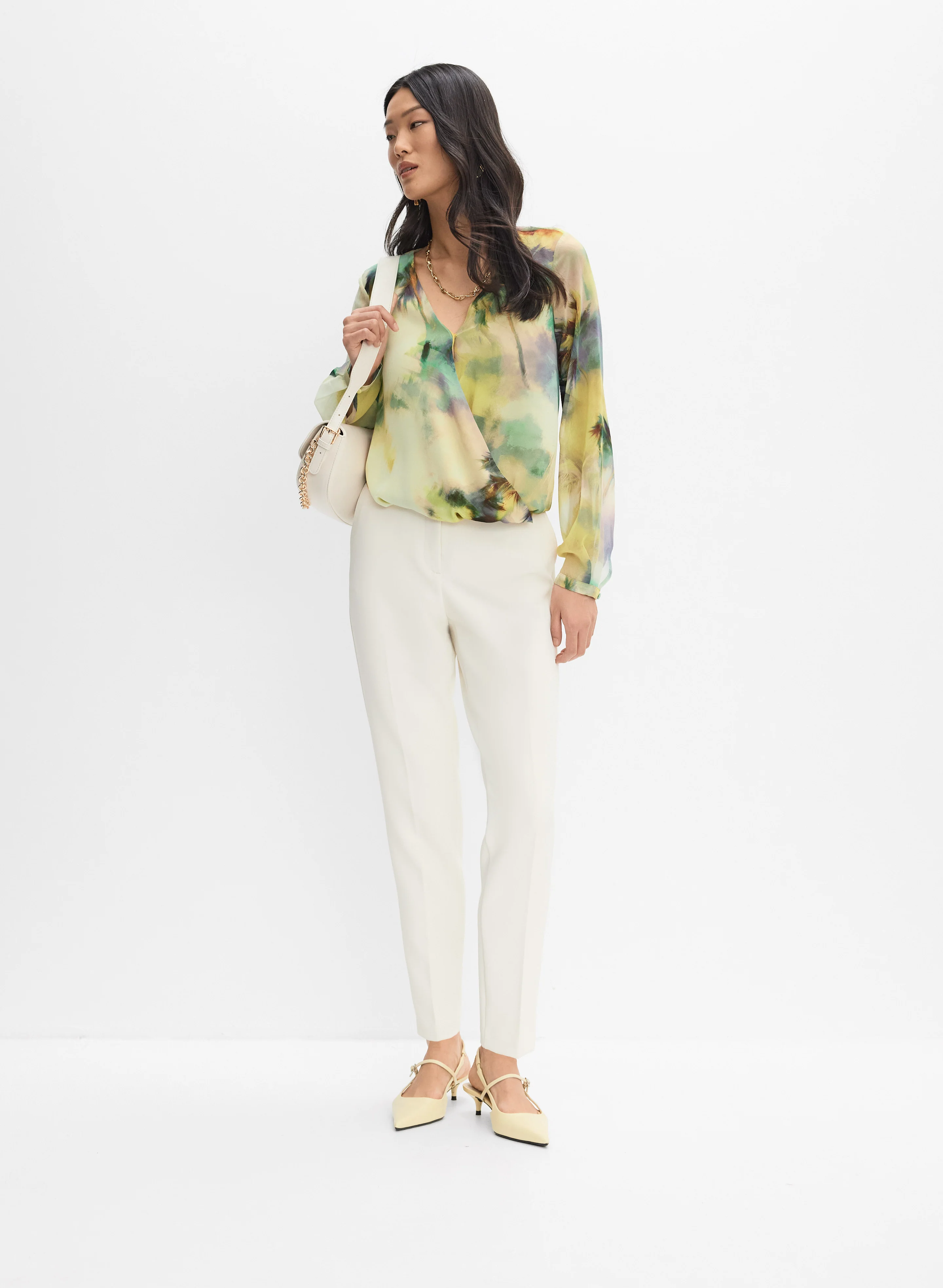 Abstract Palm Print Blouse - Image 3