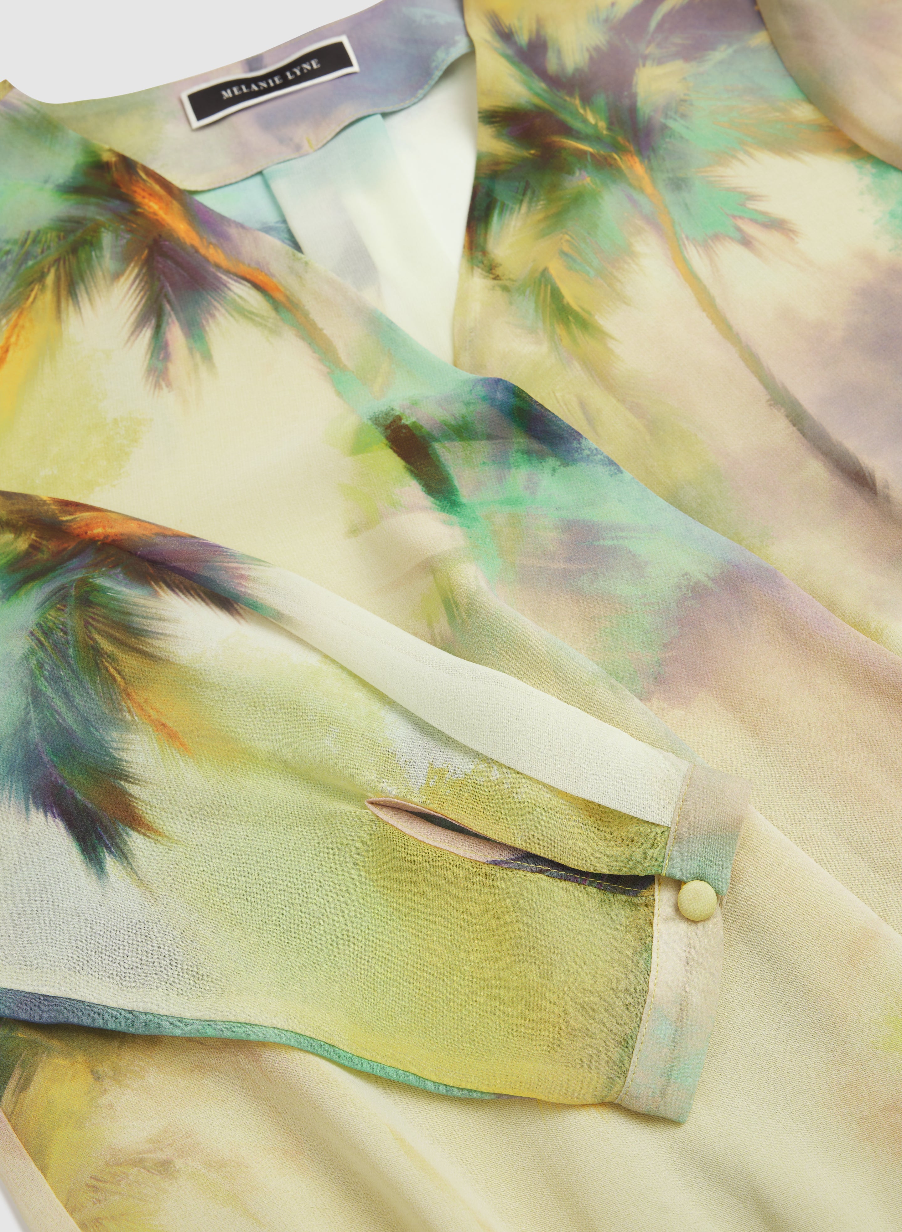 Abstract Palm Print Blouse - Image 7