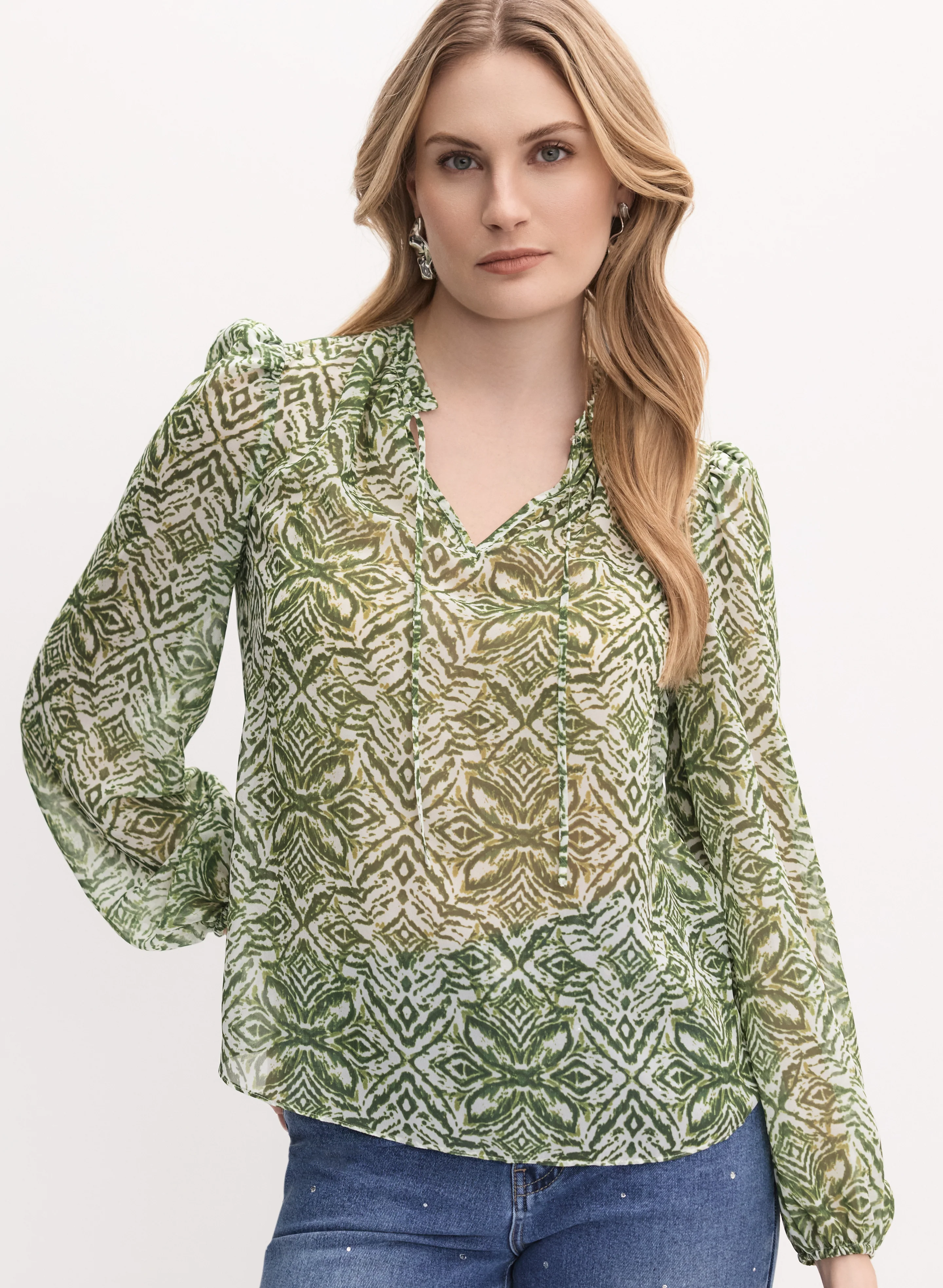 Abstract Print Blouse - Image 5