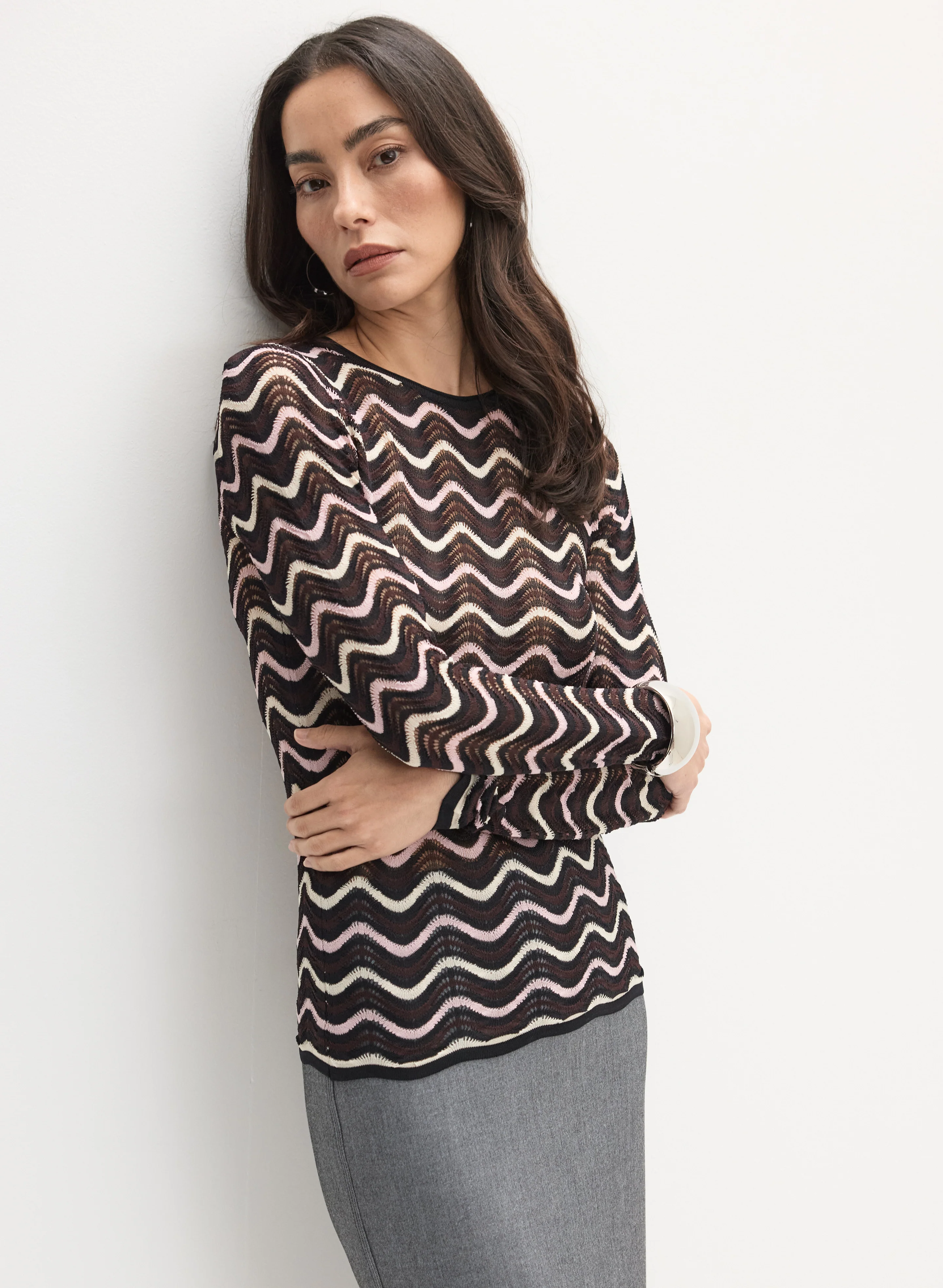 Wave Open-Knit Sweater - Image 5