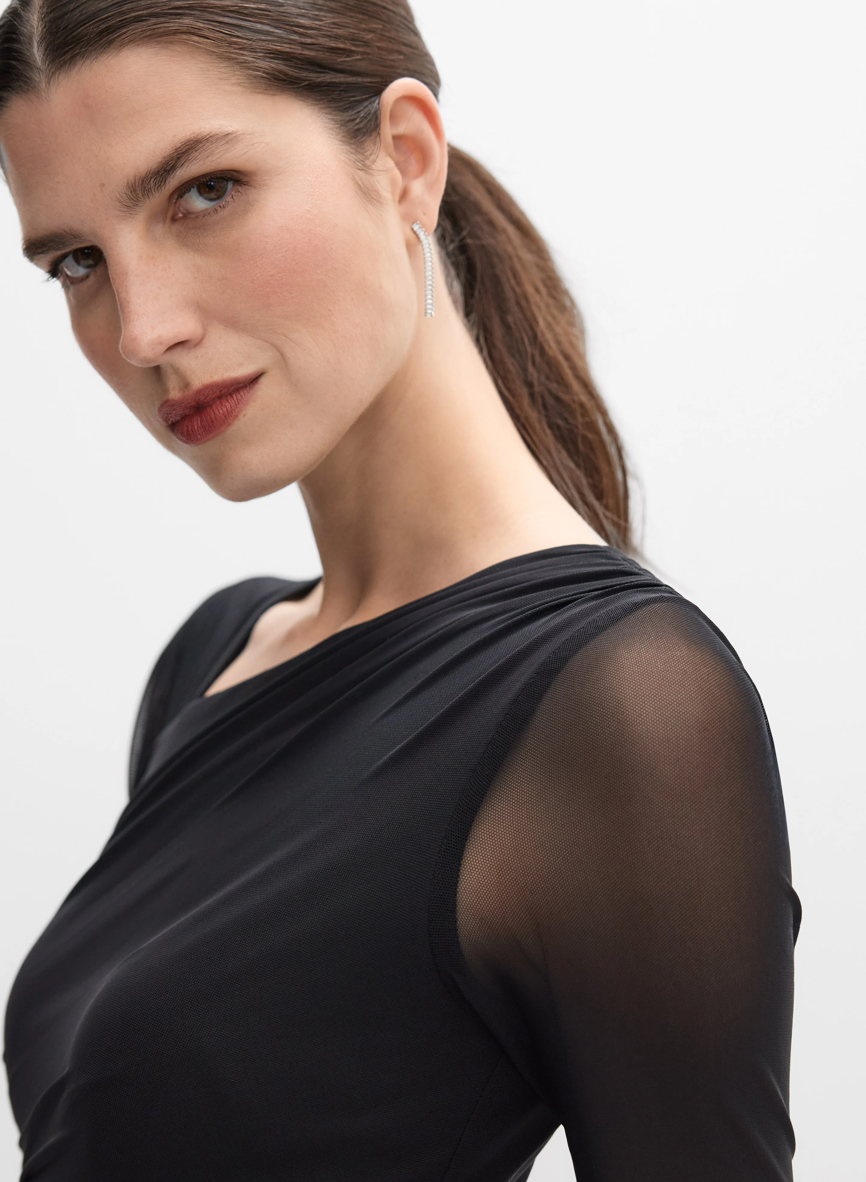 Adrianna Papell - Asymmetric Peplum Detail Dress - Image 3