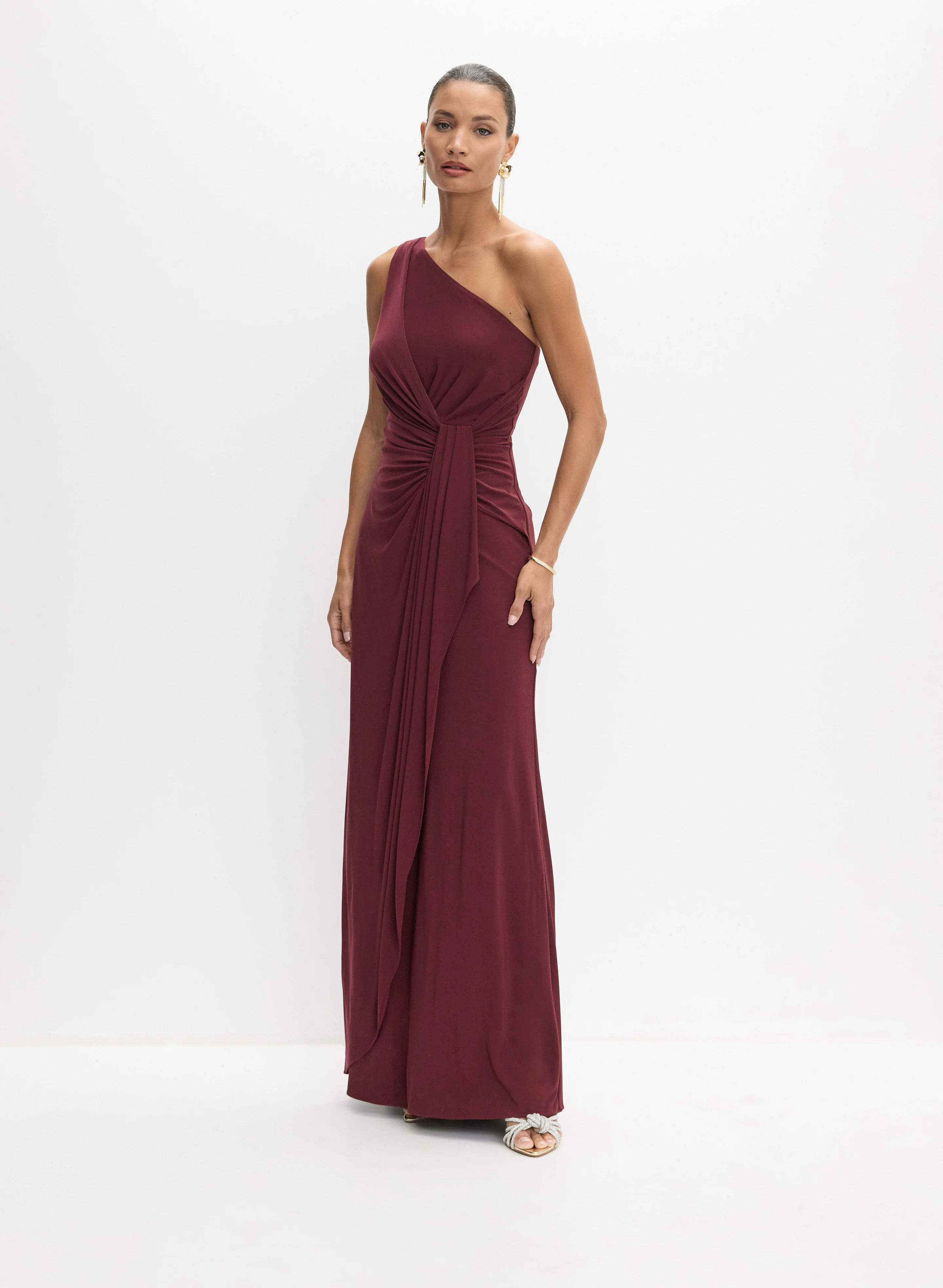 Adrianna Papell - Draped Single-Shoulder Dress