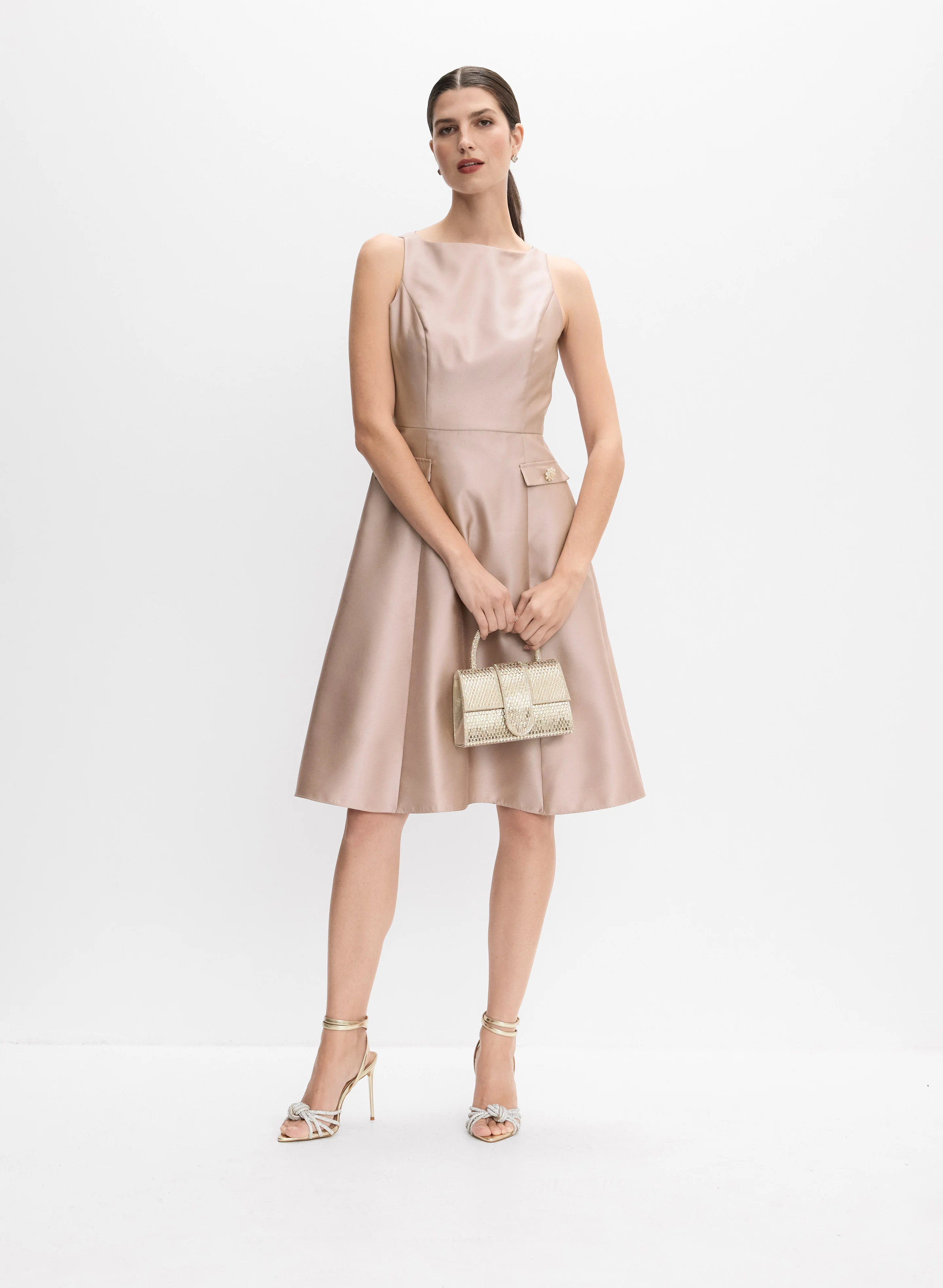 Adrianna Papell - Jeweled Button Detail Dress - Image 2