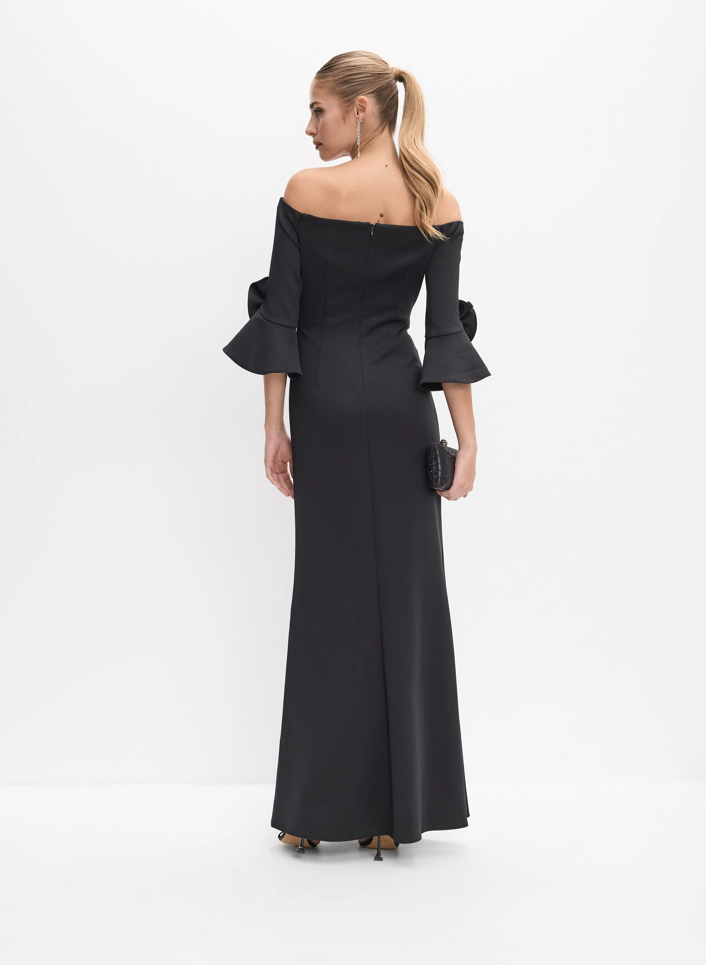 Adrianna Papell - Rosette Detail Off-Shoulder Dress - Image 4