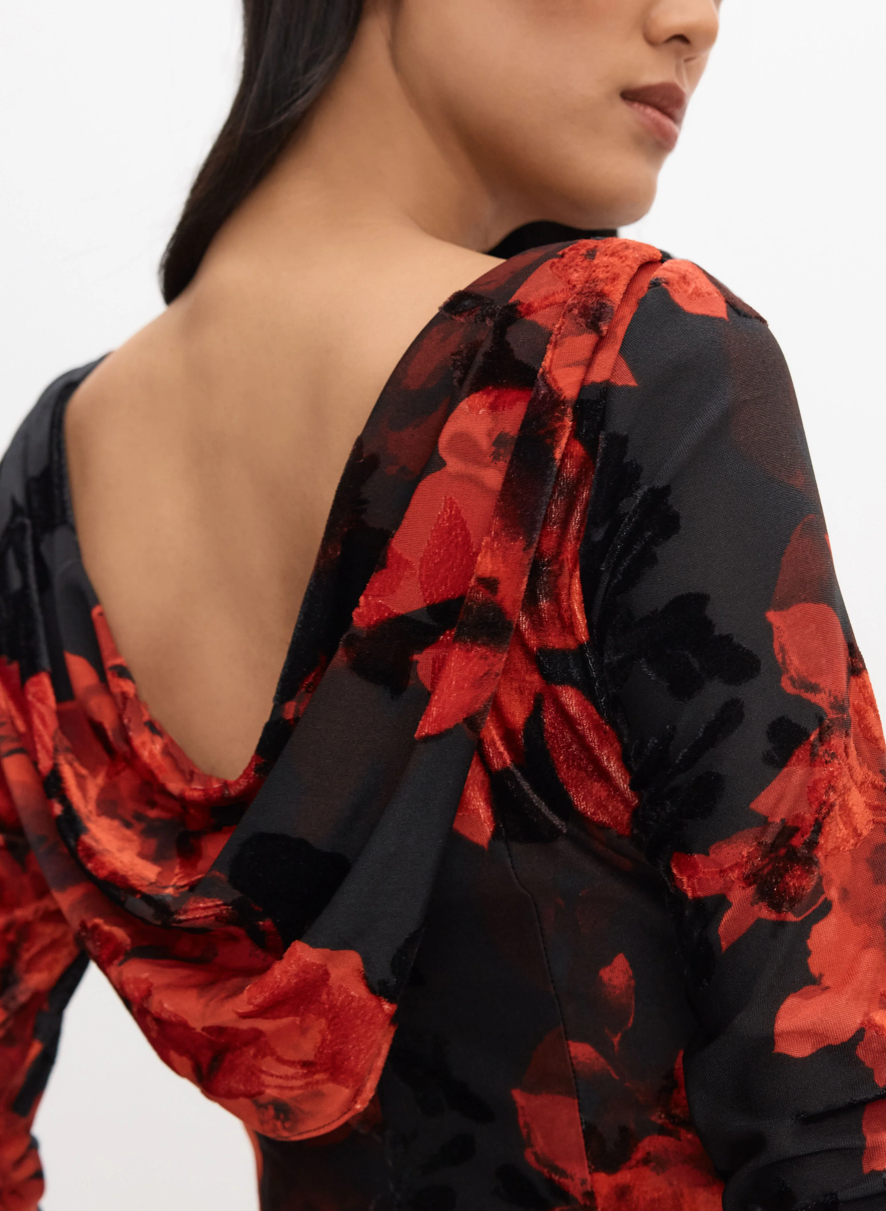 Adrianna Papell - Velvet Floral Dress - Image 3