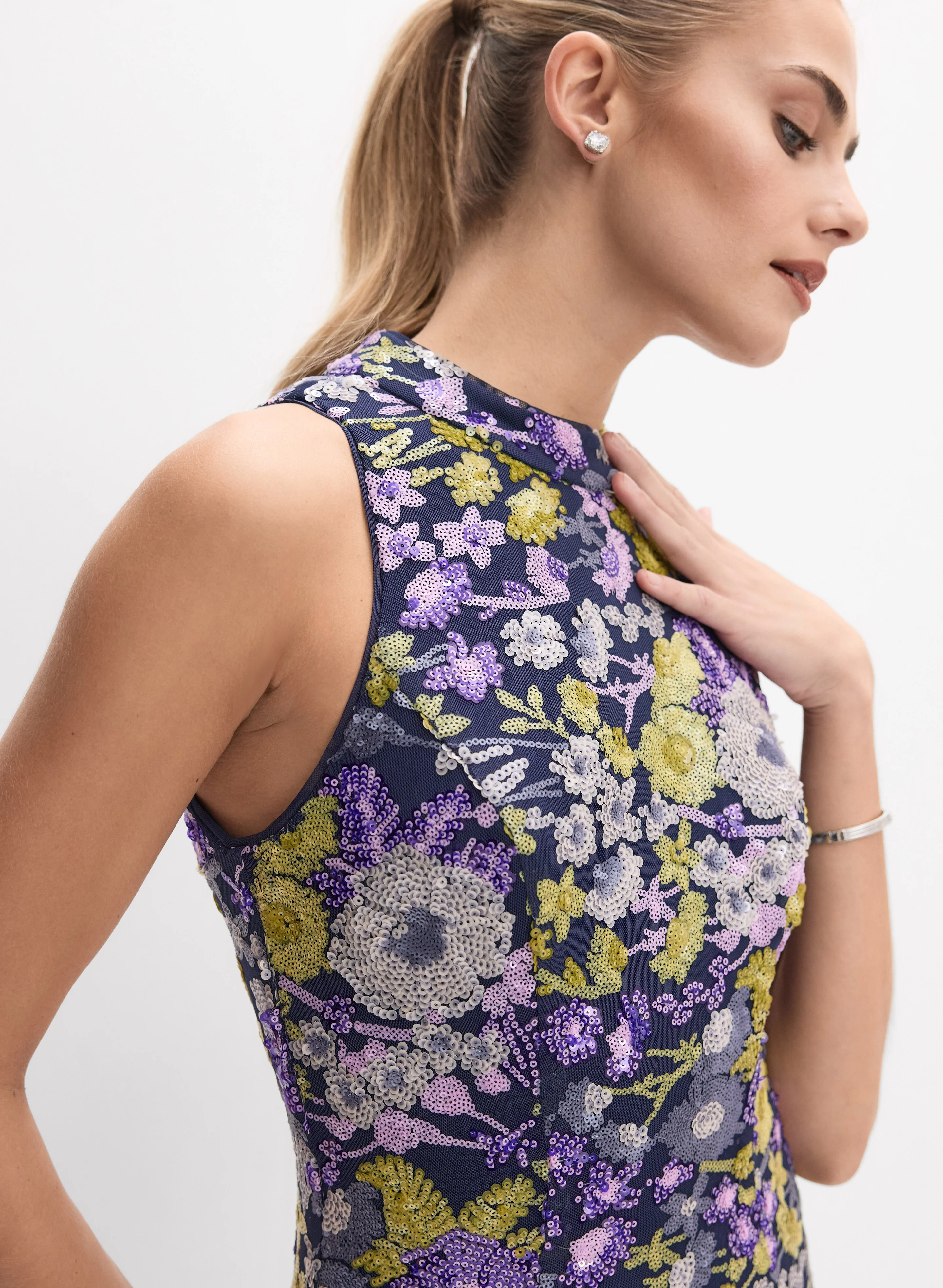 Alex Evenings - Floral Sequin Dress - Image 2