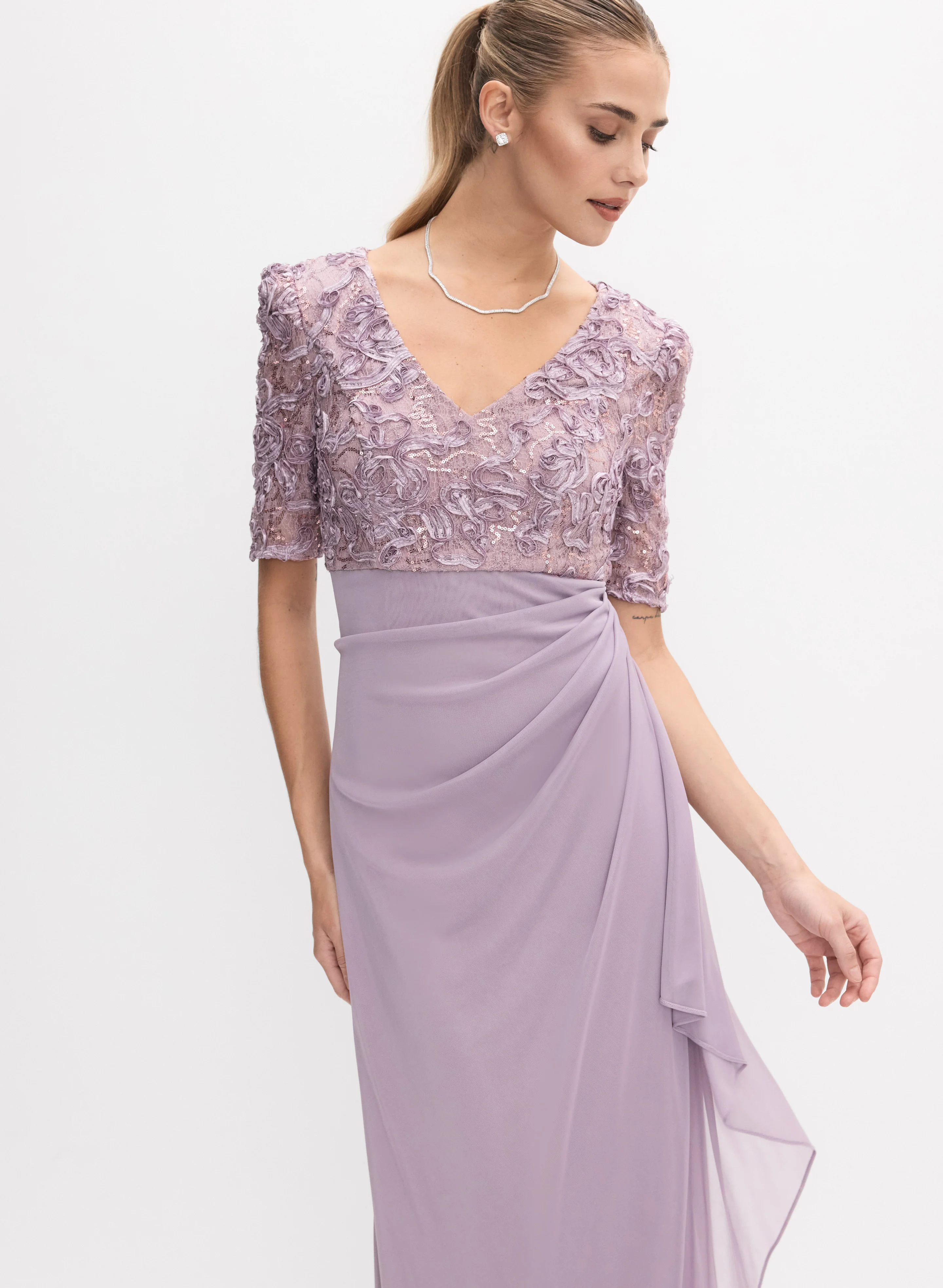 Alex Evenings - Soutache Embroidered Dress - Image 7