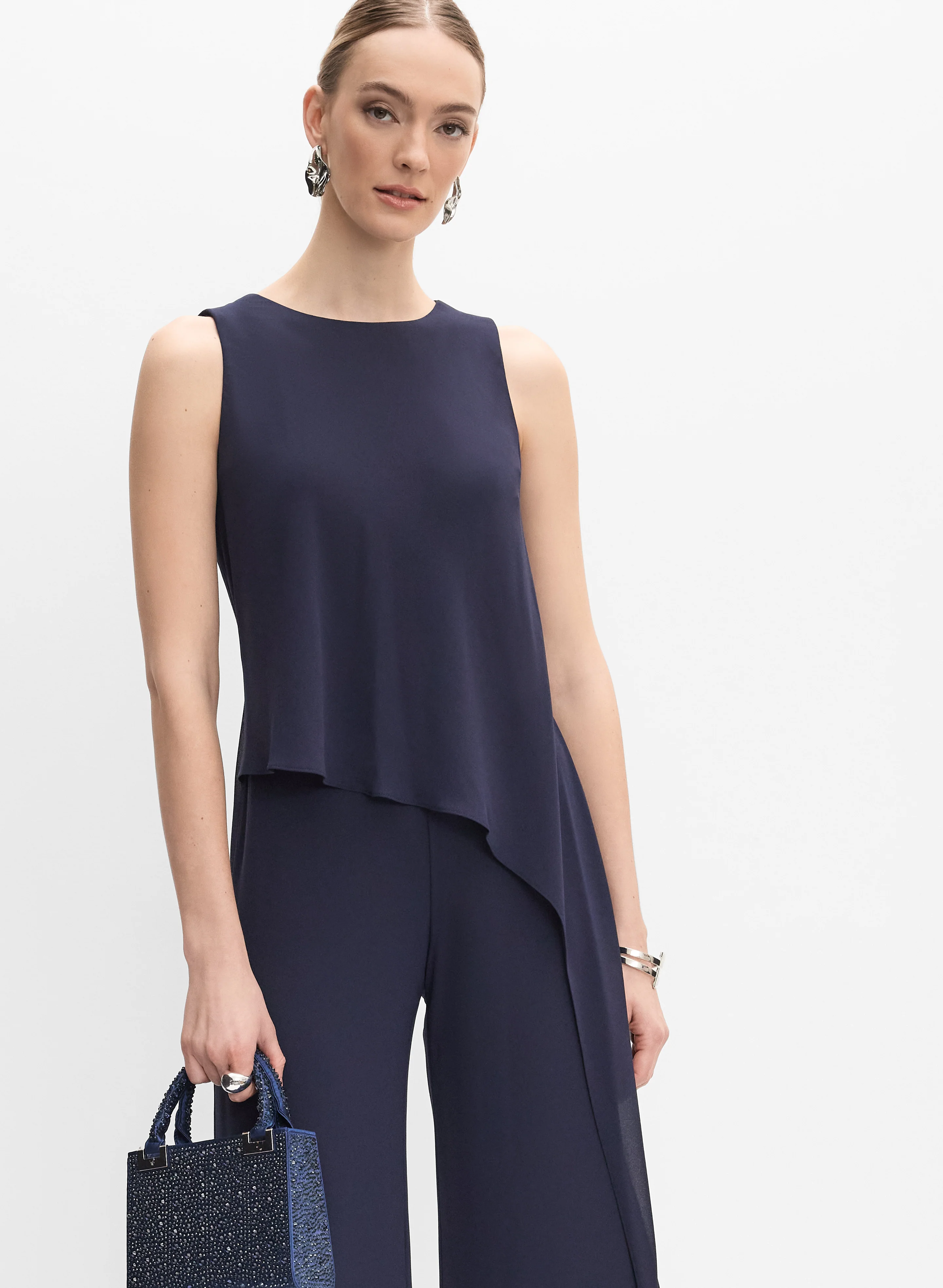 Asymmetric Chiffon Jumpsuit - Image 2