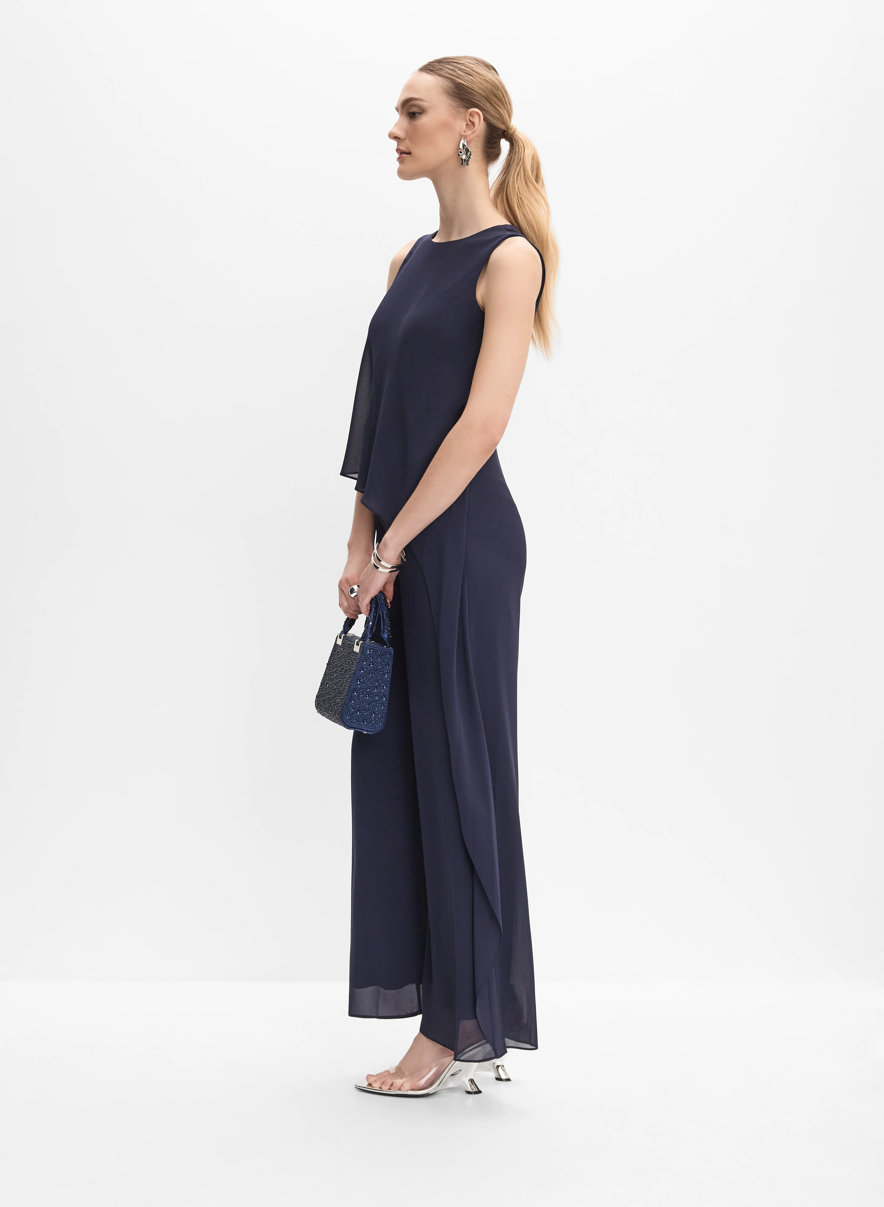 Asymmetric Chiffon Jumpsuit - Image 3