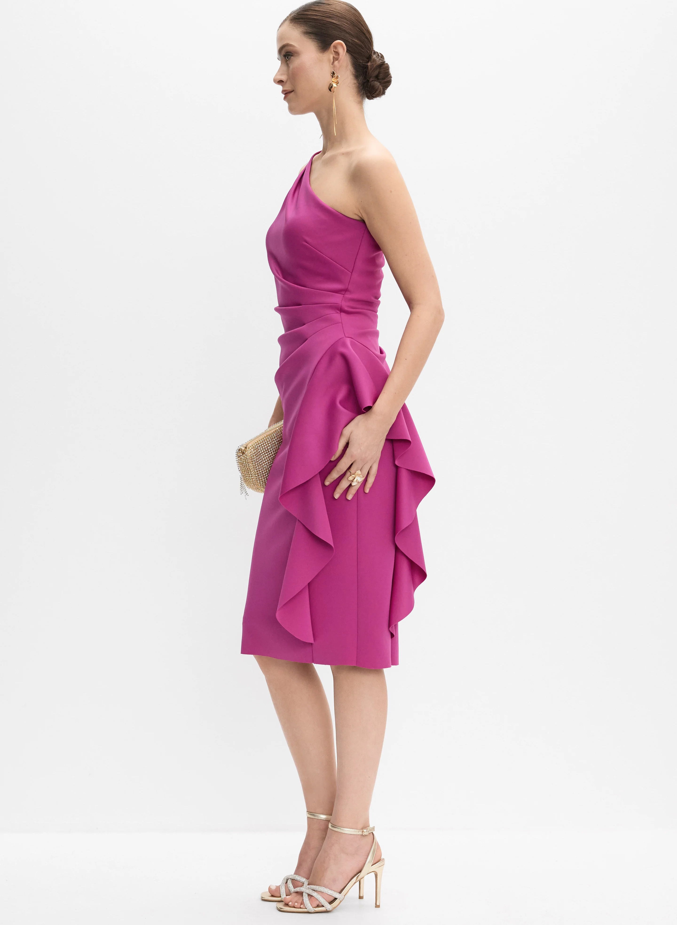 Asymmetric Waterfall Flounce Dress - Image 2