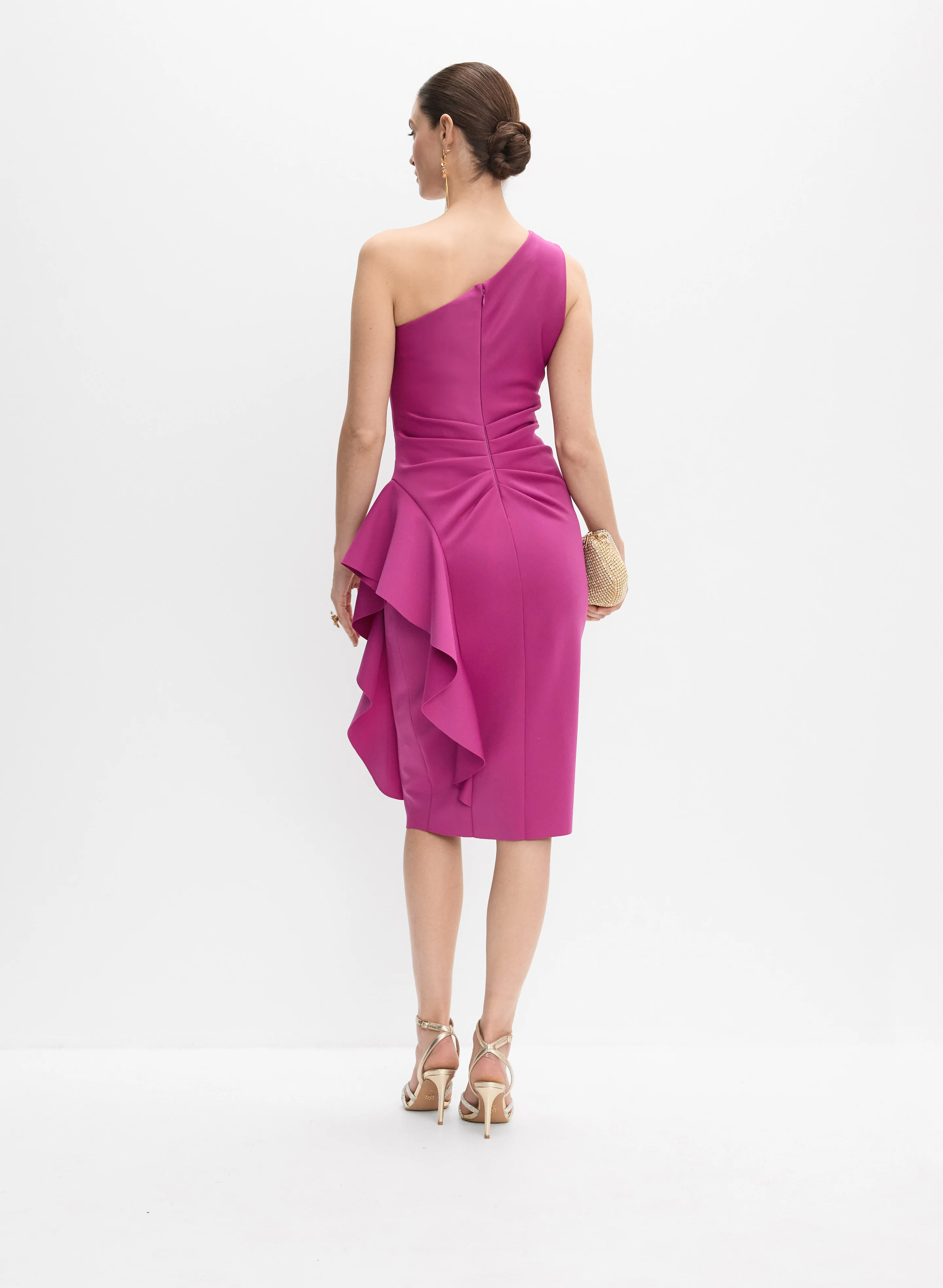 Asymmetric Waterfall Flounce Dress - Image 3
