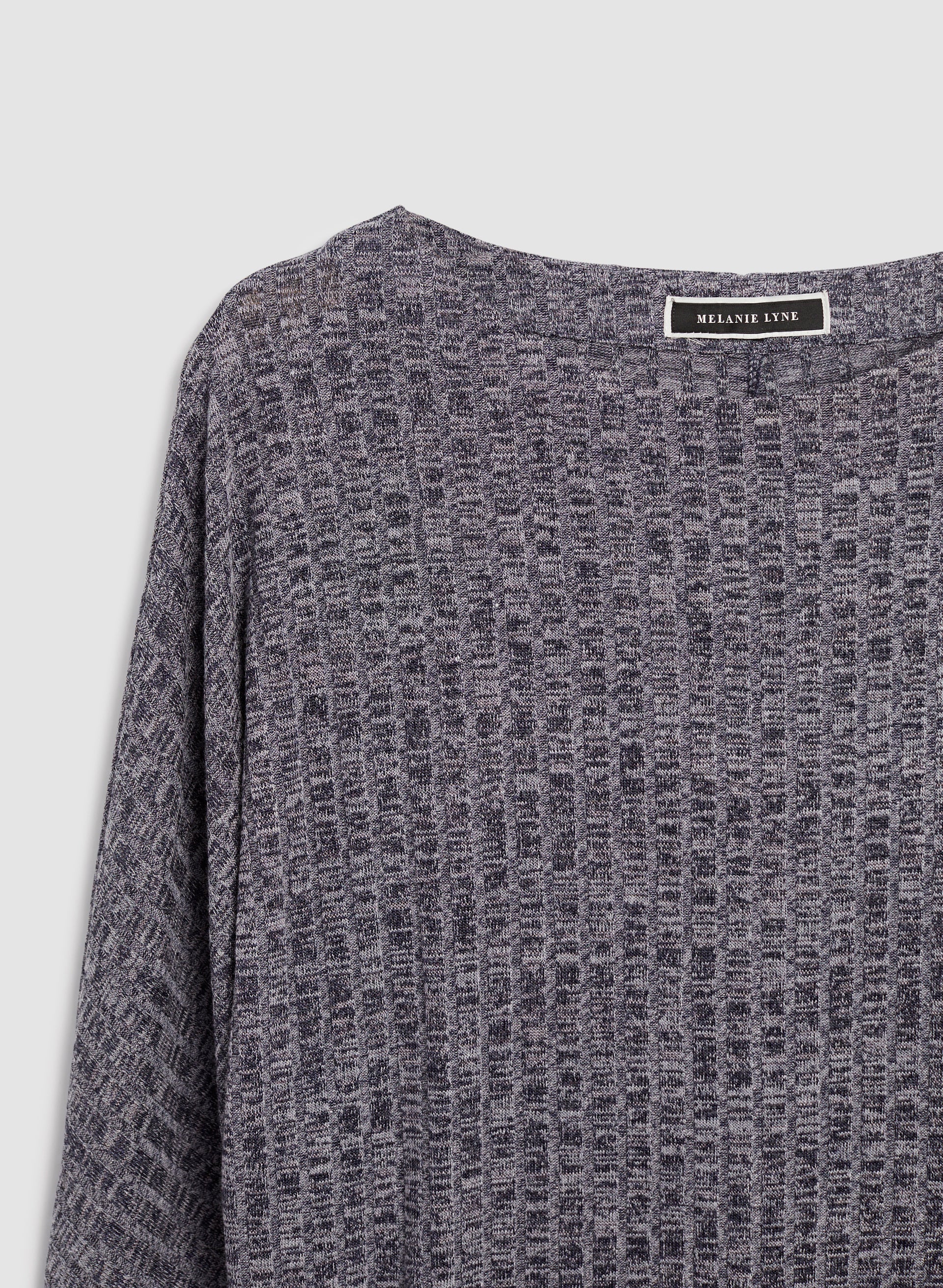 Asymmetrical Melange Knit Tunic - Image 6