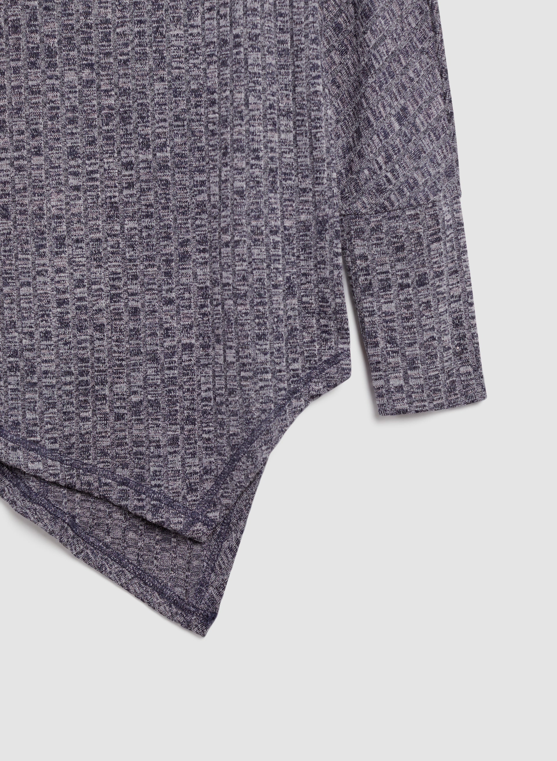 Asymmetrical Melange Knit Tunic - Image 8