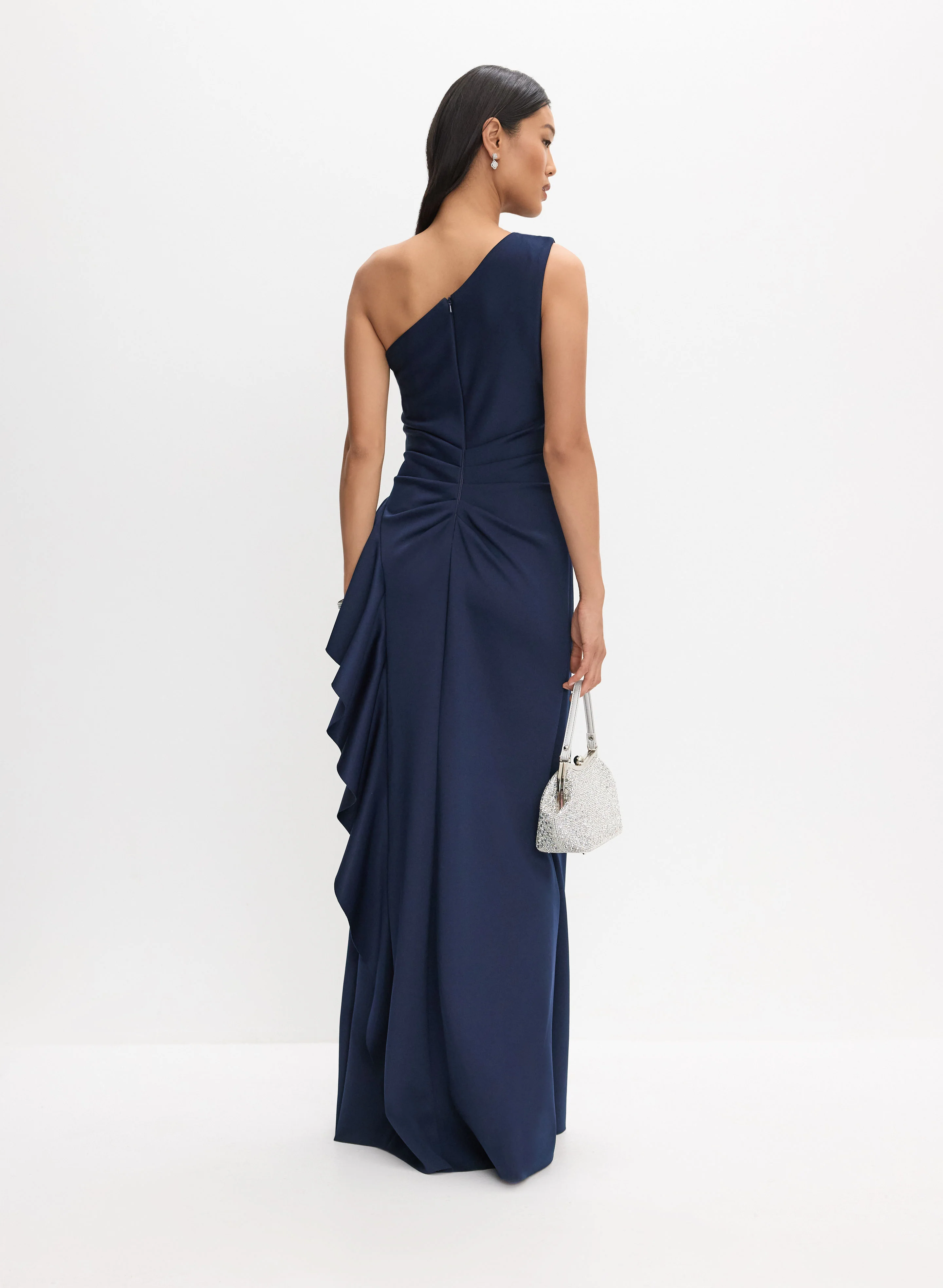 BA Nites - Asymmetric Waterfall Ruffle Dress - Image 3
