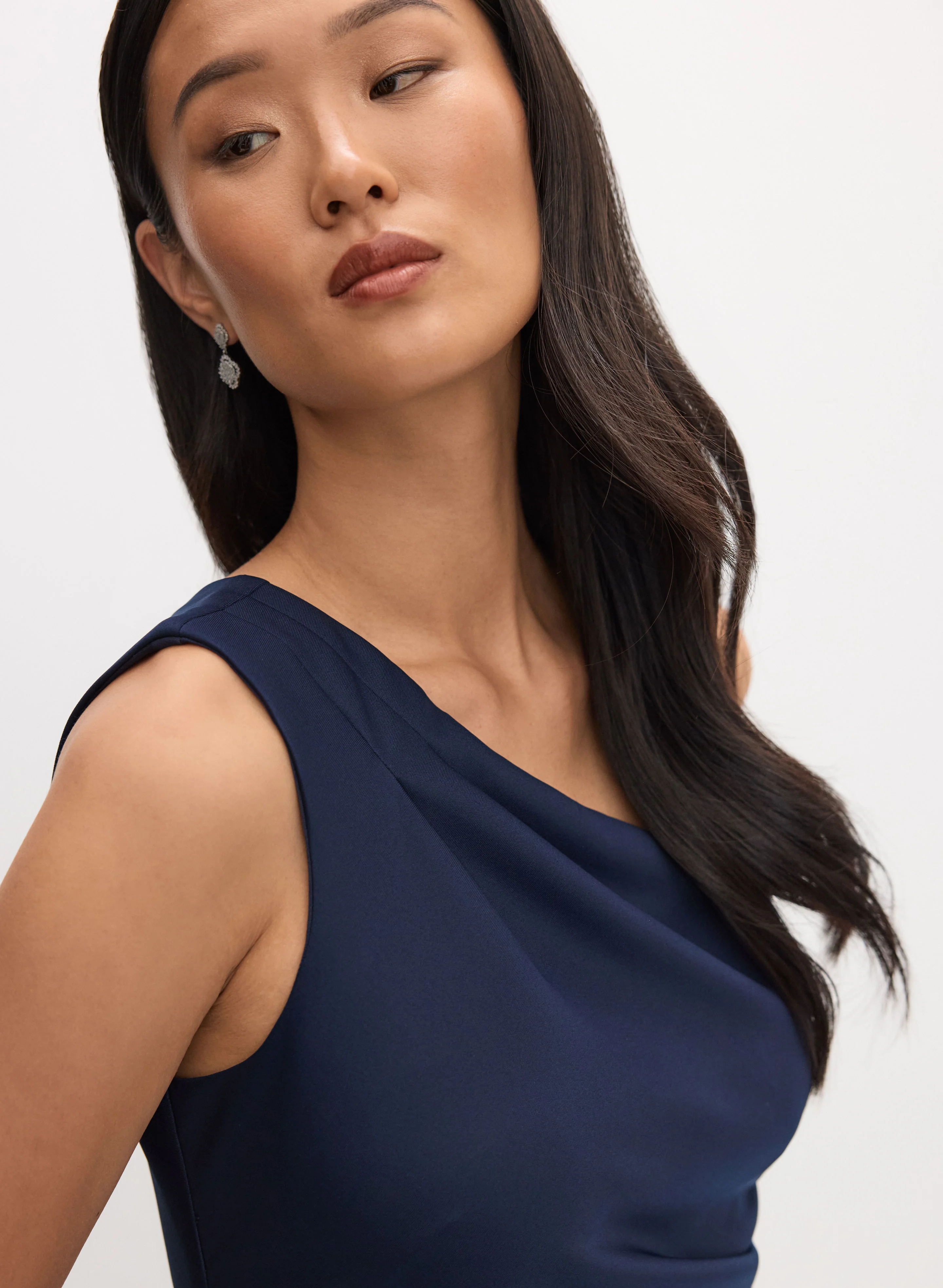 BA Nites - Asymmetric Waterfall Ruffle Dress - Image 4