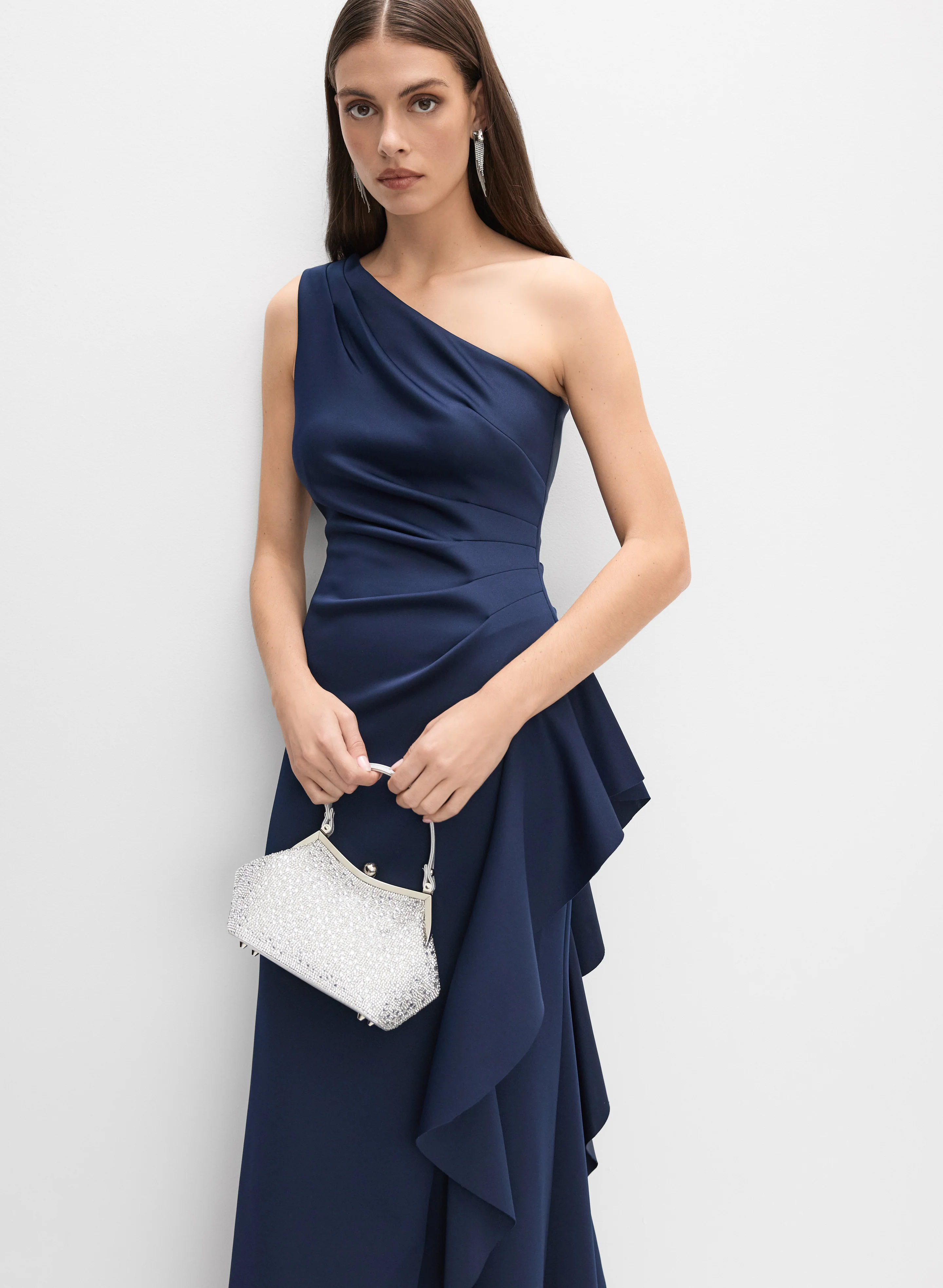 BA Nites - Asymmetric Waterfall Ruffle Dress - Image 7