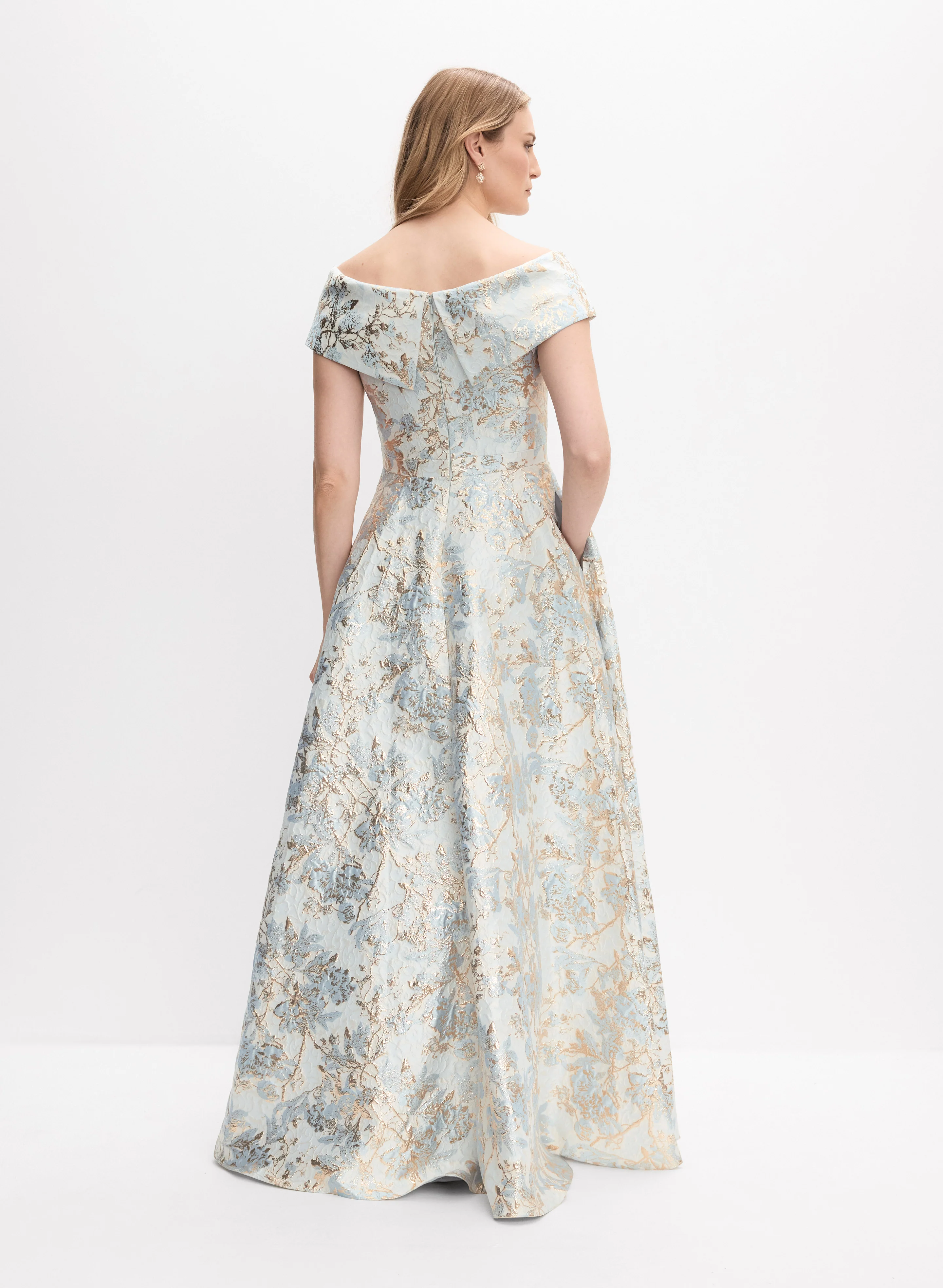 BA Nites - Floral Jacquard Brocade Gown - Image 4
