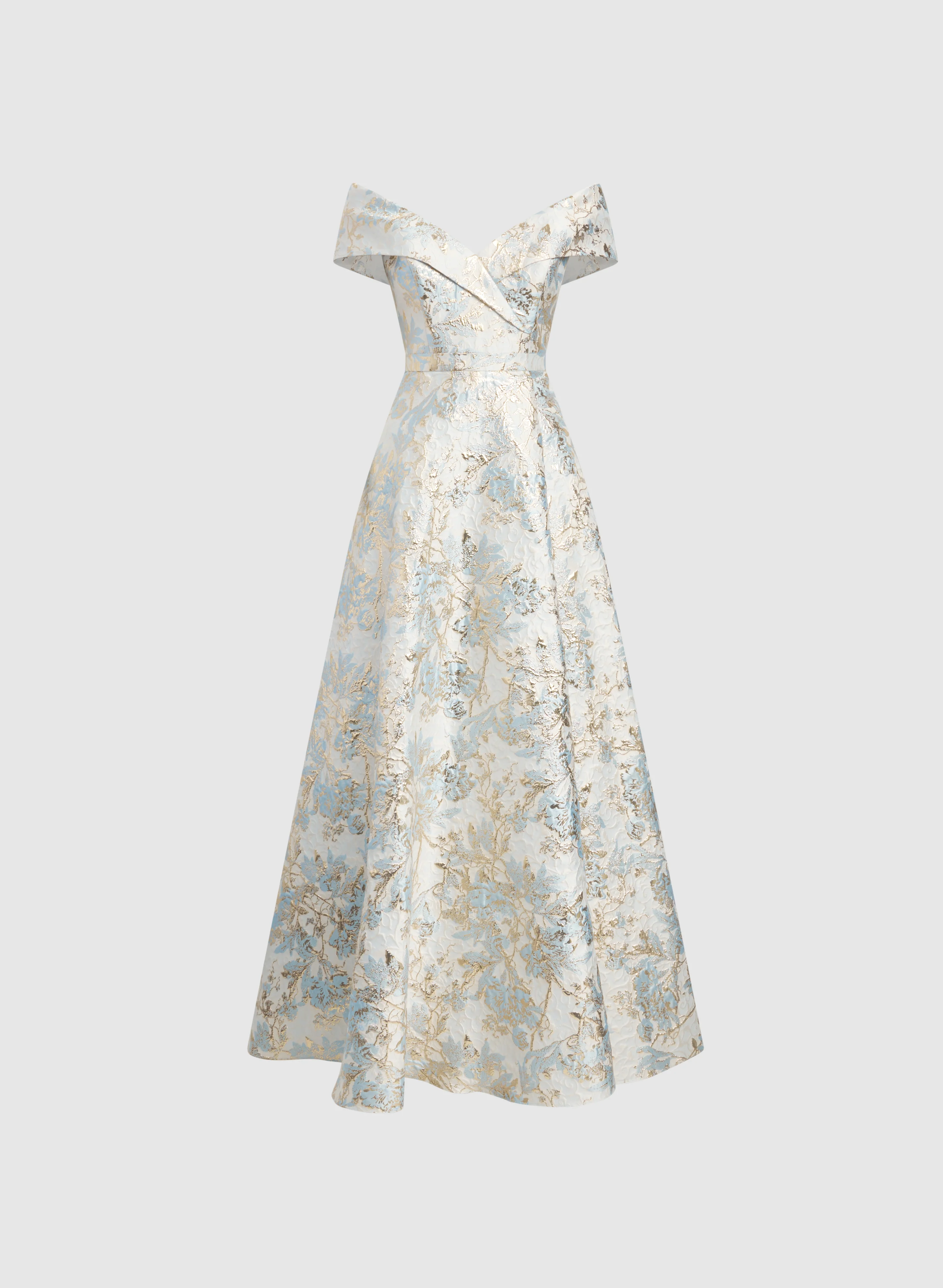 BA Nites - Floral Jacquard Brocade Gown - Image 5