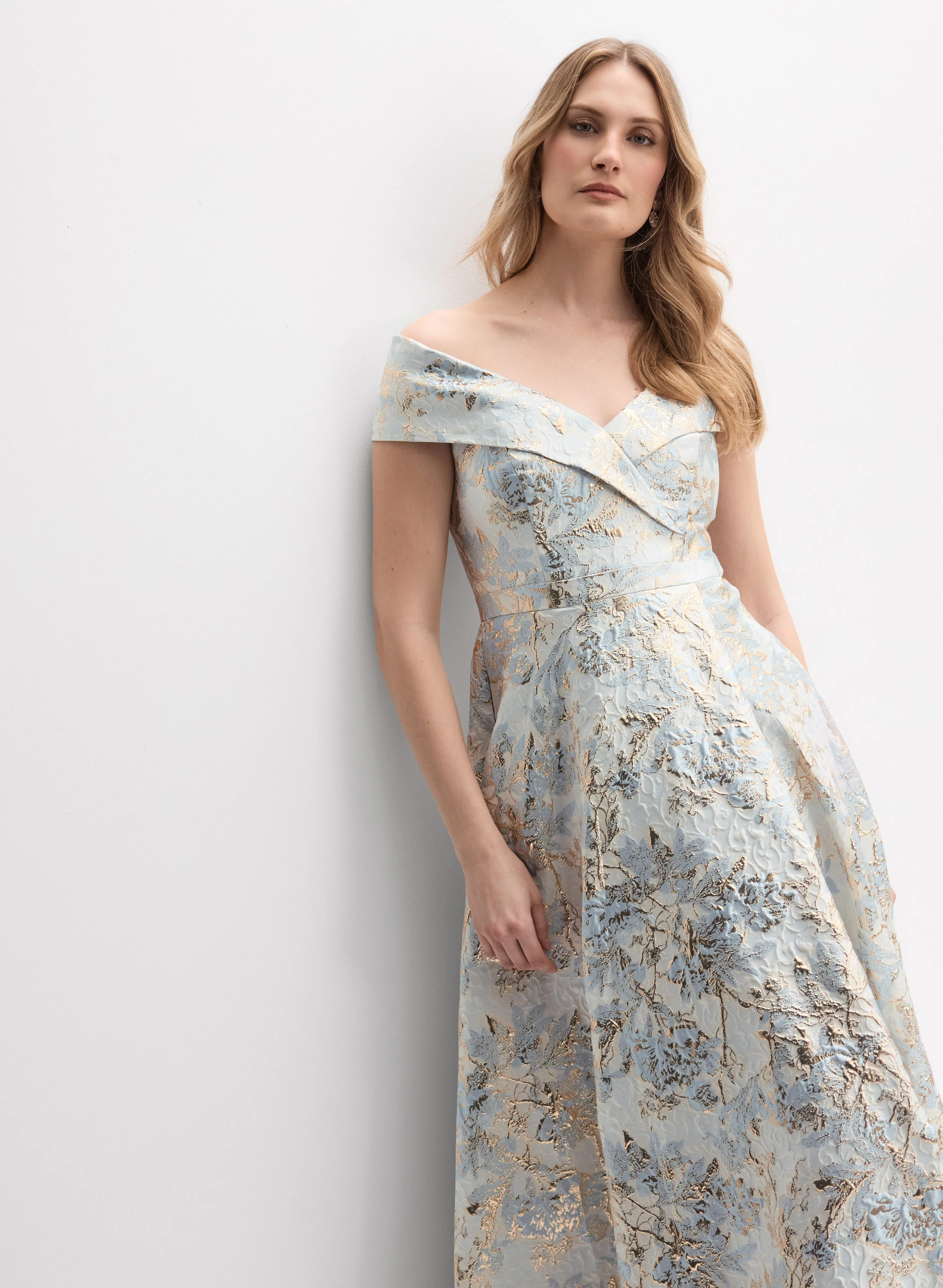 BA Nites - Floral Jacquard Brocade Gown - Image 7