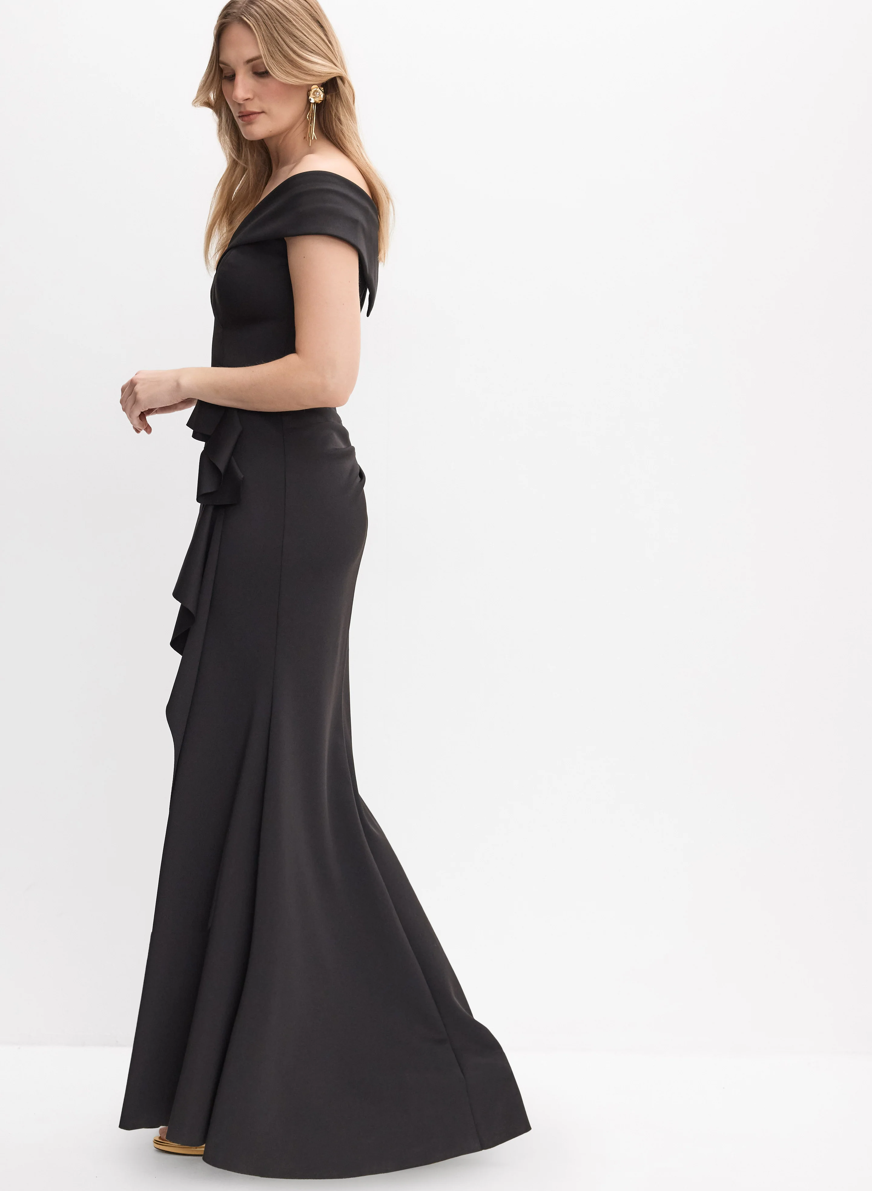 BA Nites - Off-The-Shoulder Ruffle Dress - Image 3