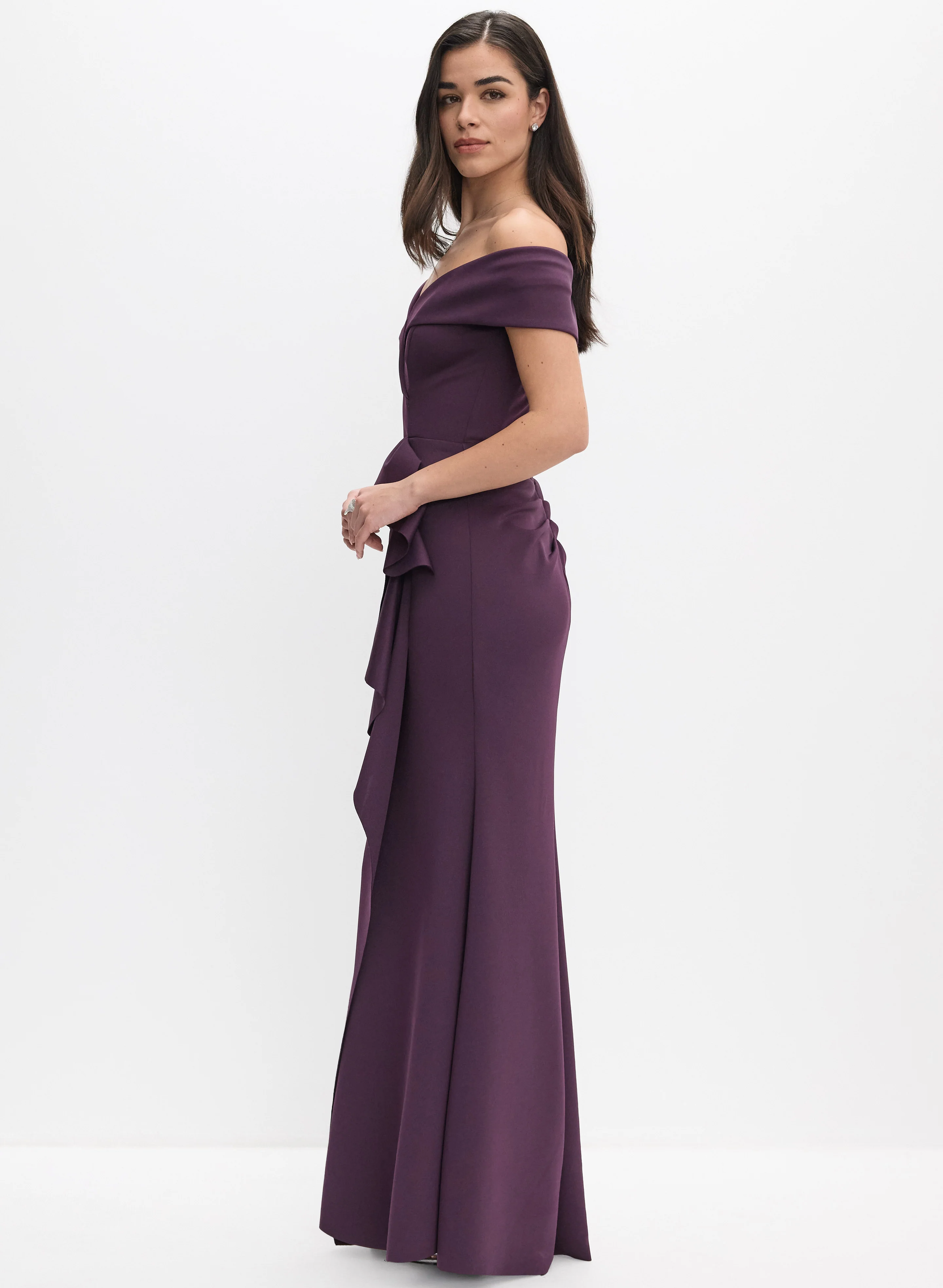 BA Nites - Off-The-Shoulder Ruffle Dress - Image 2