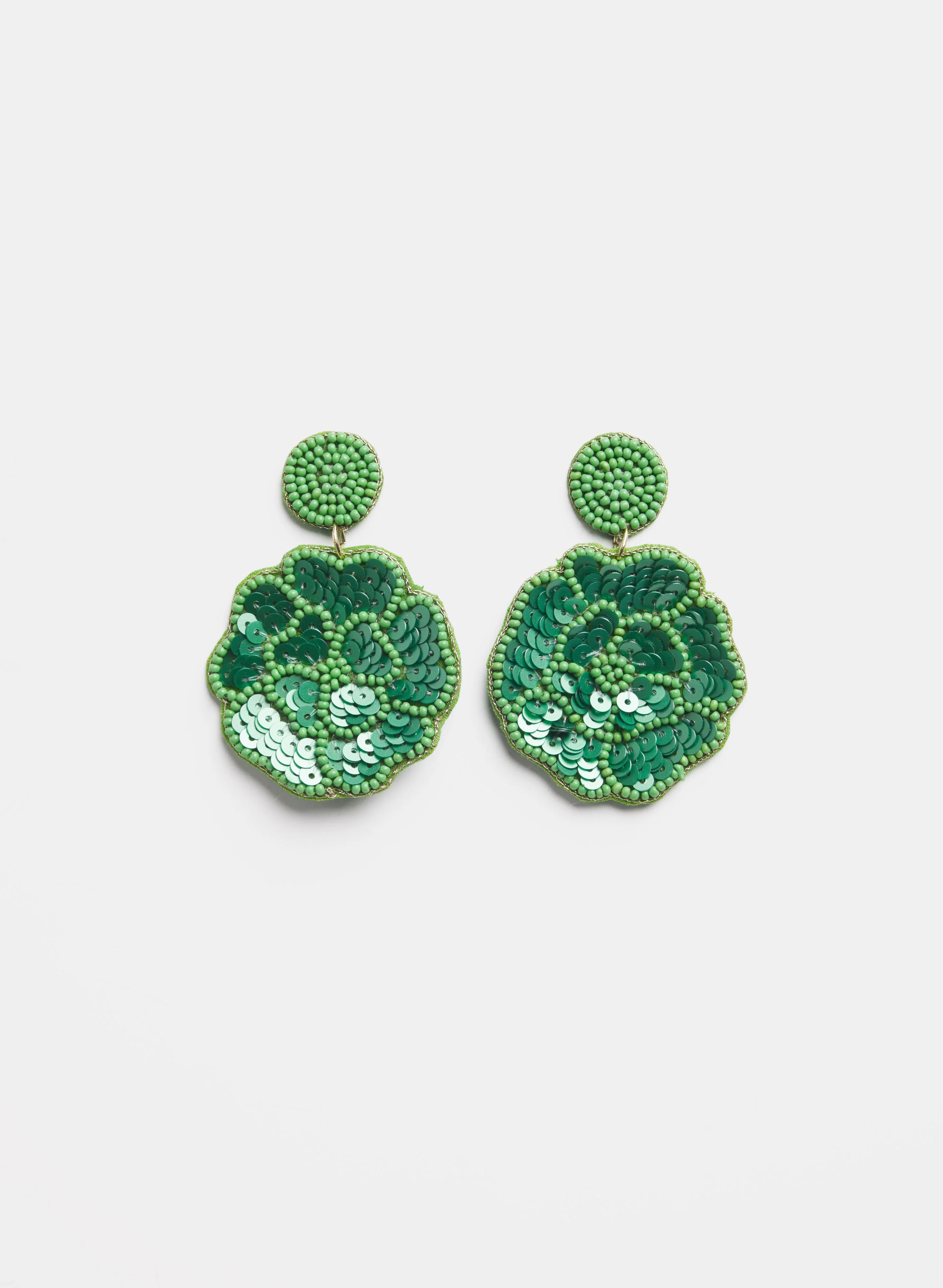 Bead & Sequin Flower Earrings