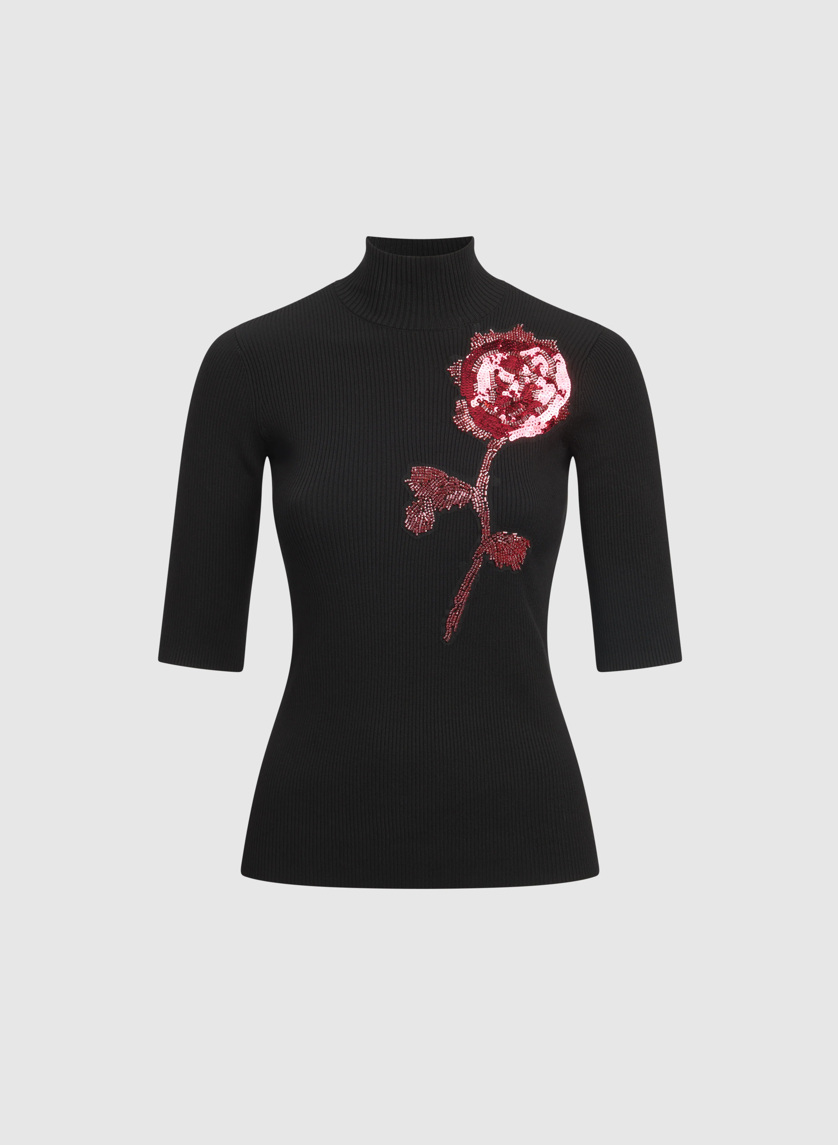 Beaded Floral Motif Sweater - Image 6