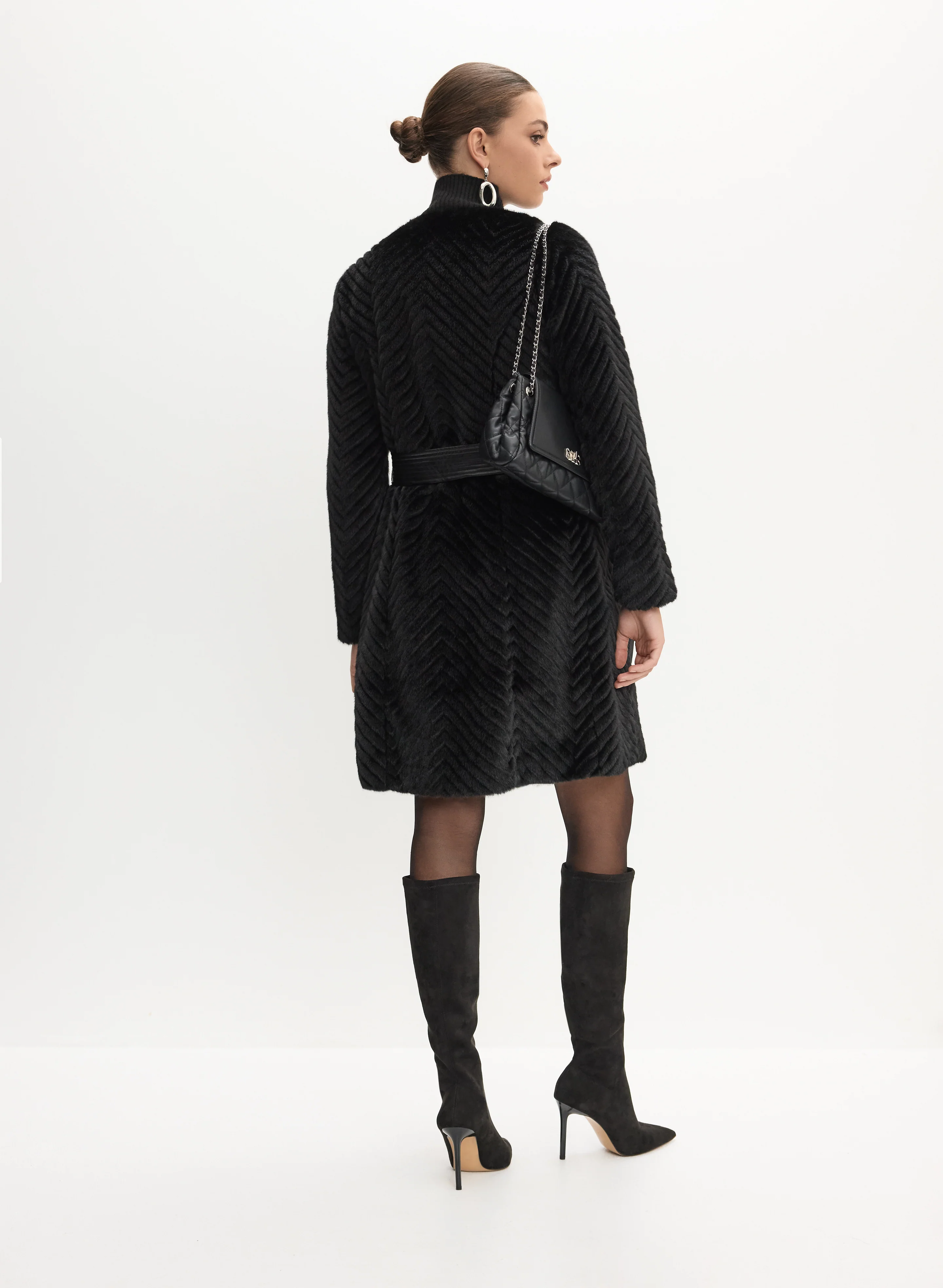 Belted Faux Fur Coat - Image 4