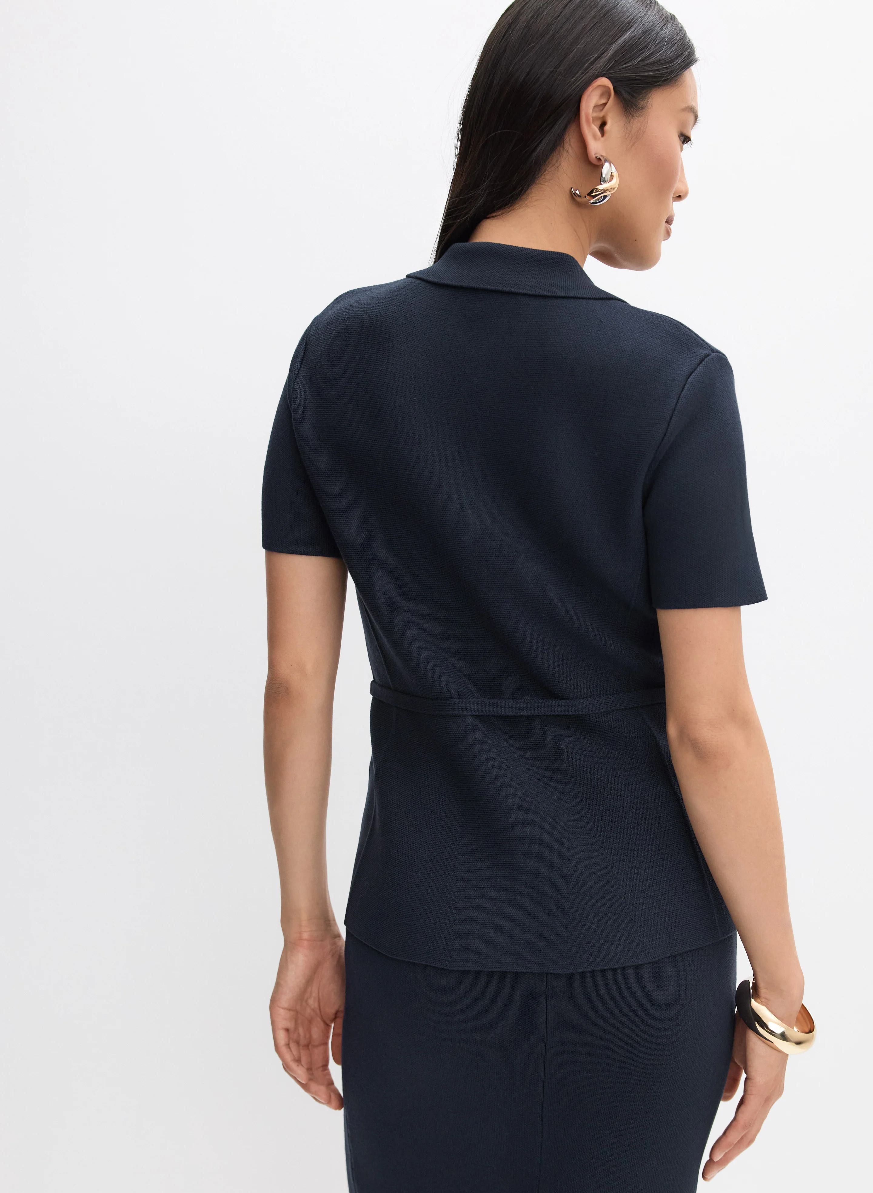 Belted Polo Cardigan - Image 4