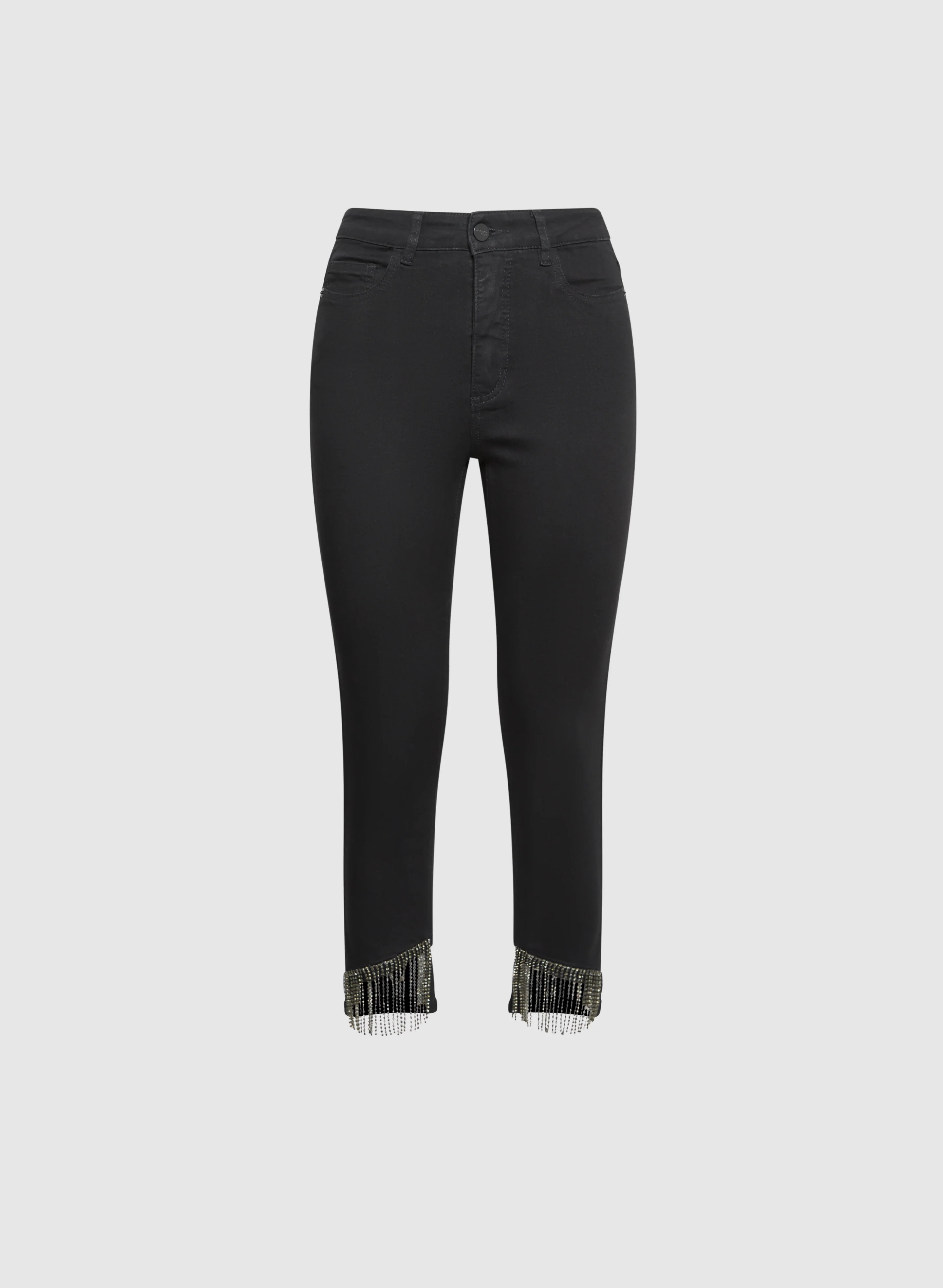 Bias Cut Fringe Hem Jeans - Image 6