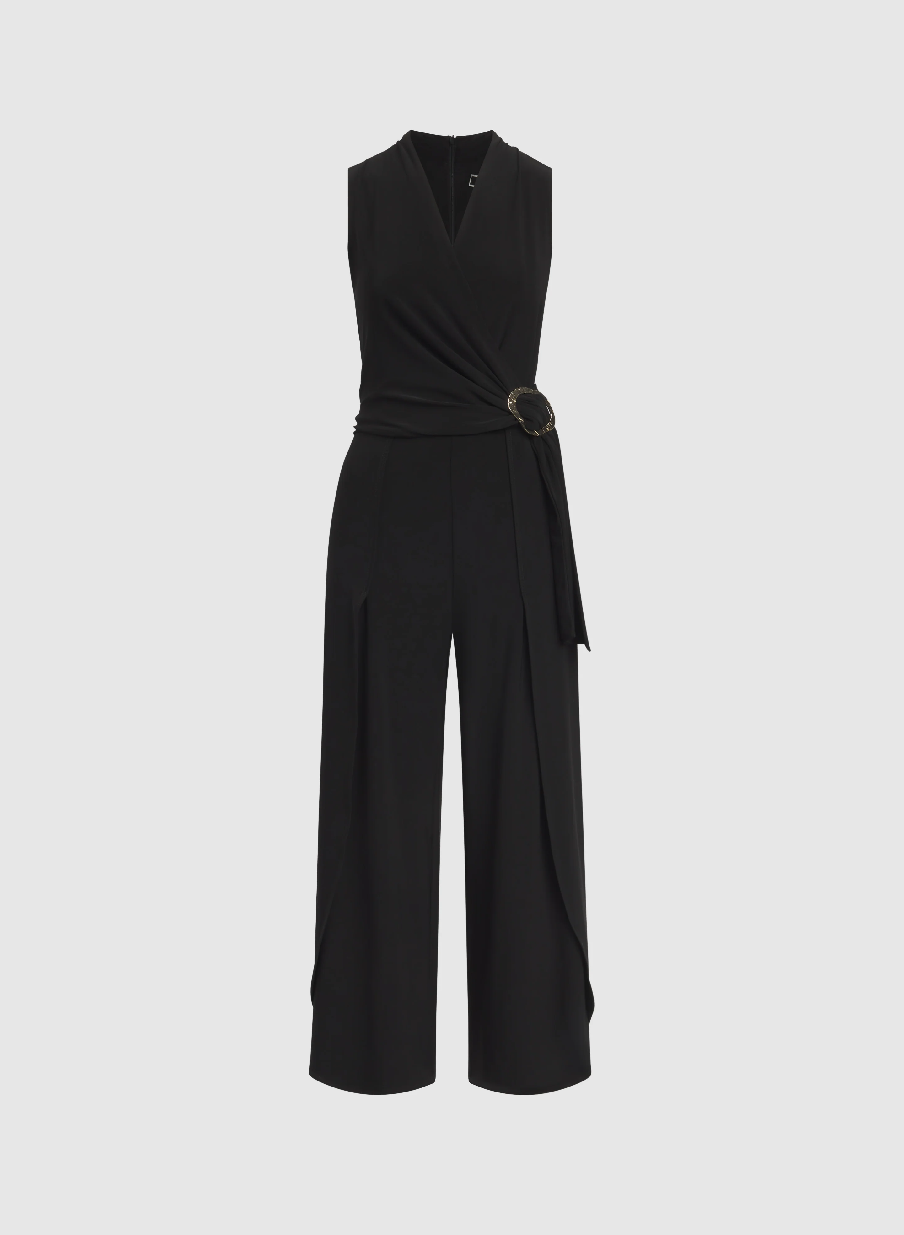 Brooch Fastened Wrap-Over Jumpsuit - Image 5