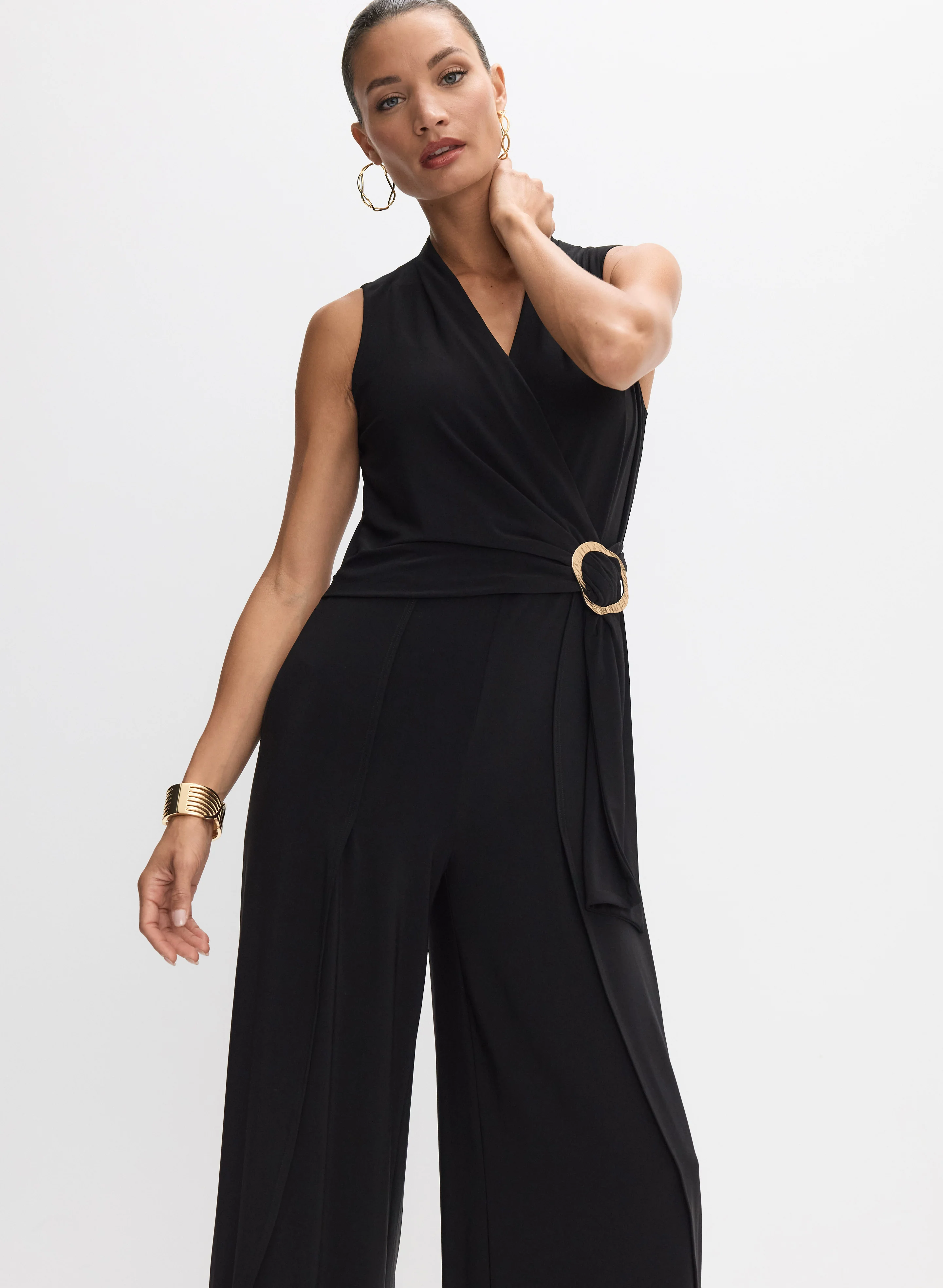 Brooch Fastened Wrap-Over Jumpsuit - Image 8