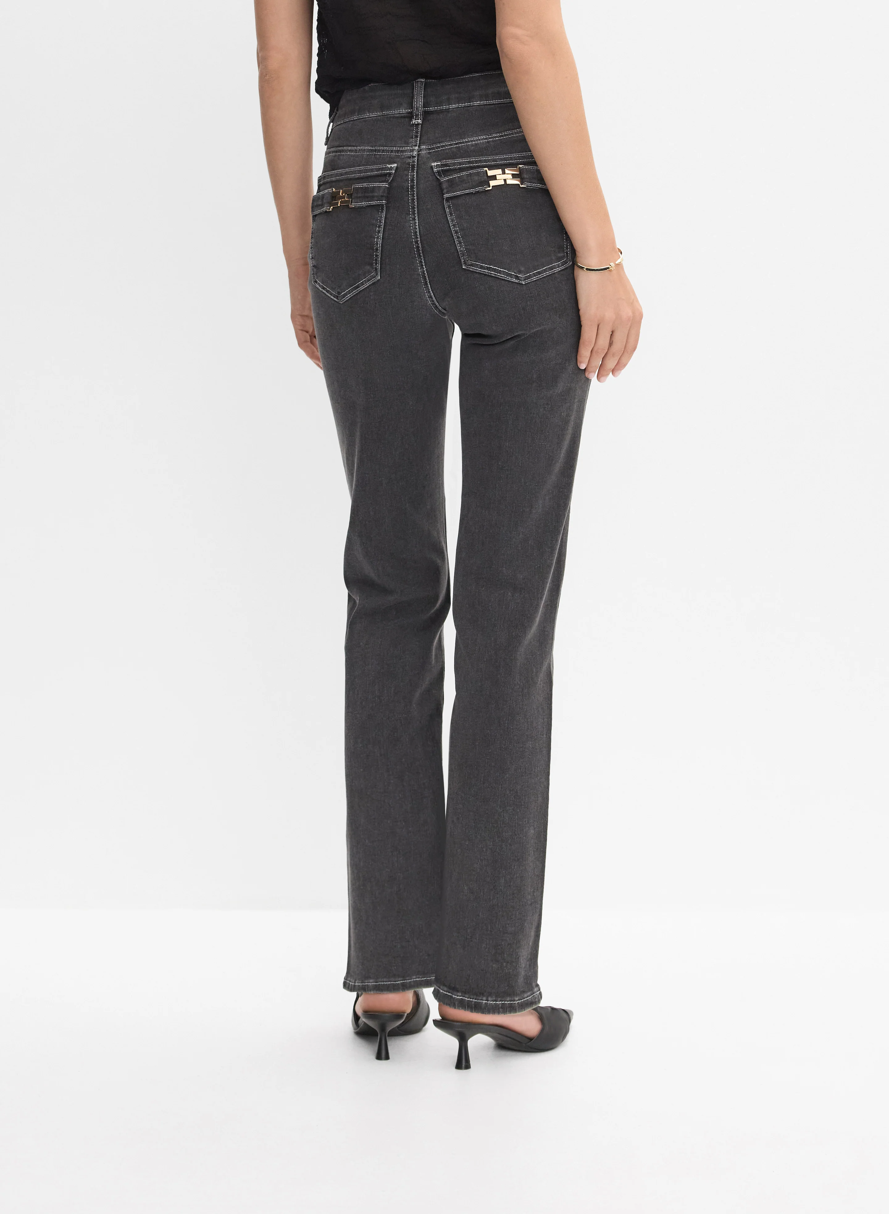 Buckle Detail Straight-Leg Jeans - Image 2