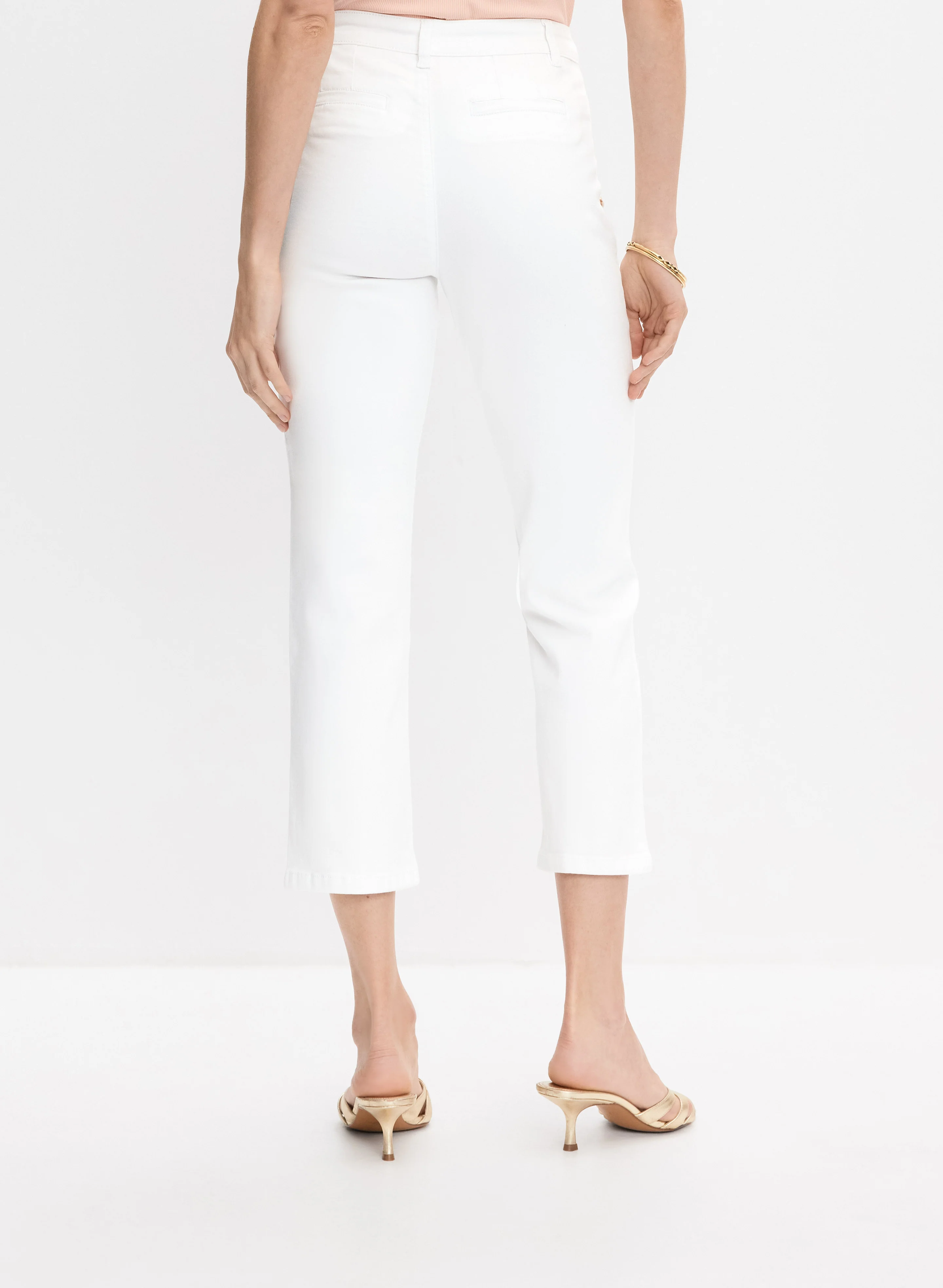 Button Detail Straight-Leg Capris - Image 3