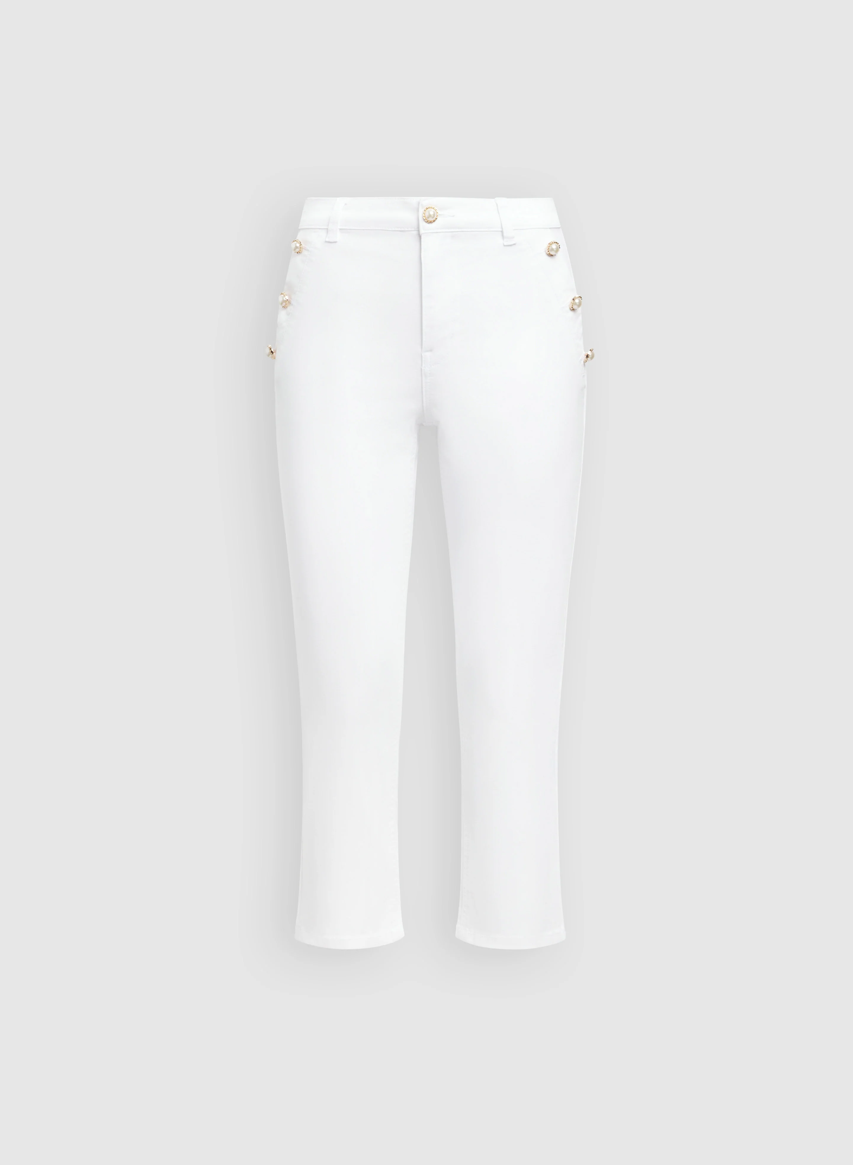Button Detail Straight-Leg Capris - Image 6