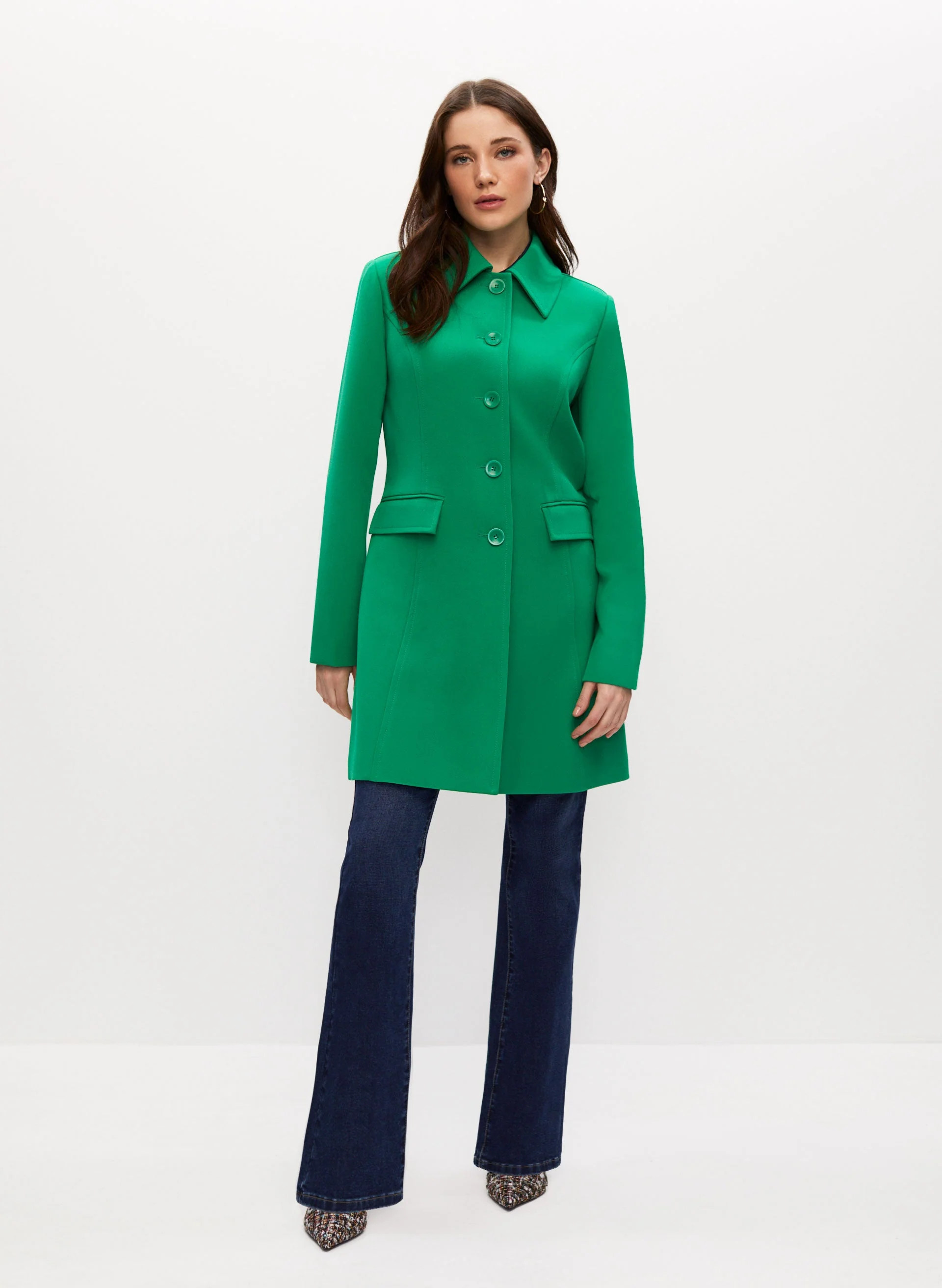 Button Detail Trench Coat - Image 2