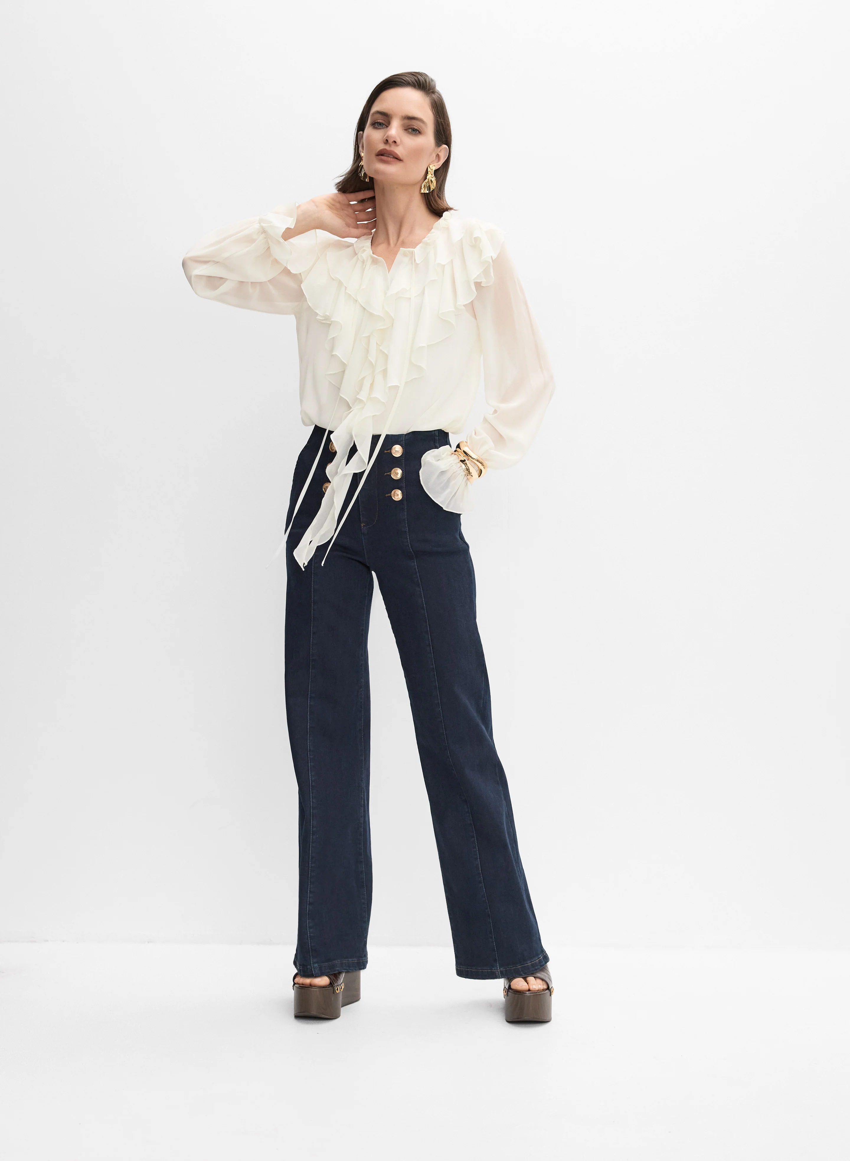 Button Detail Trouser Jeans - Image 7