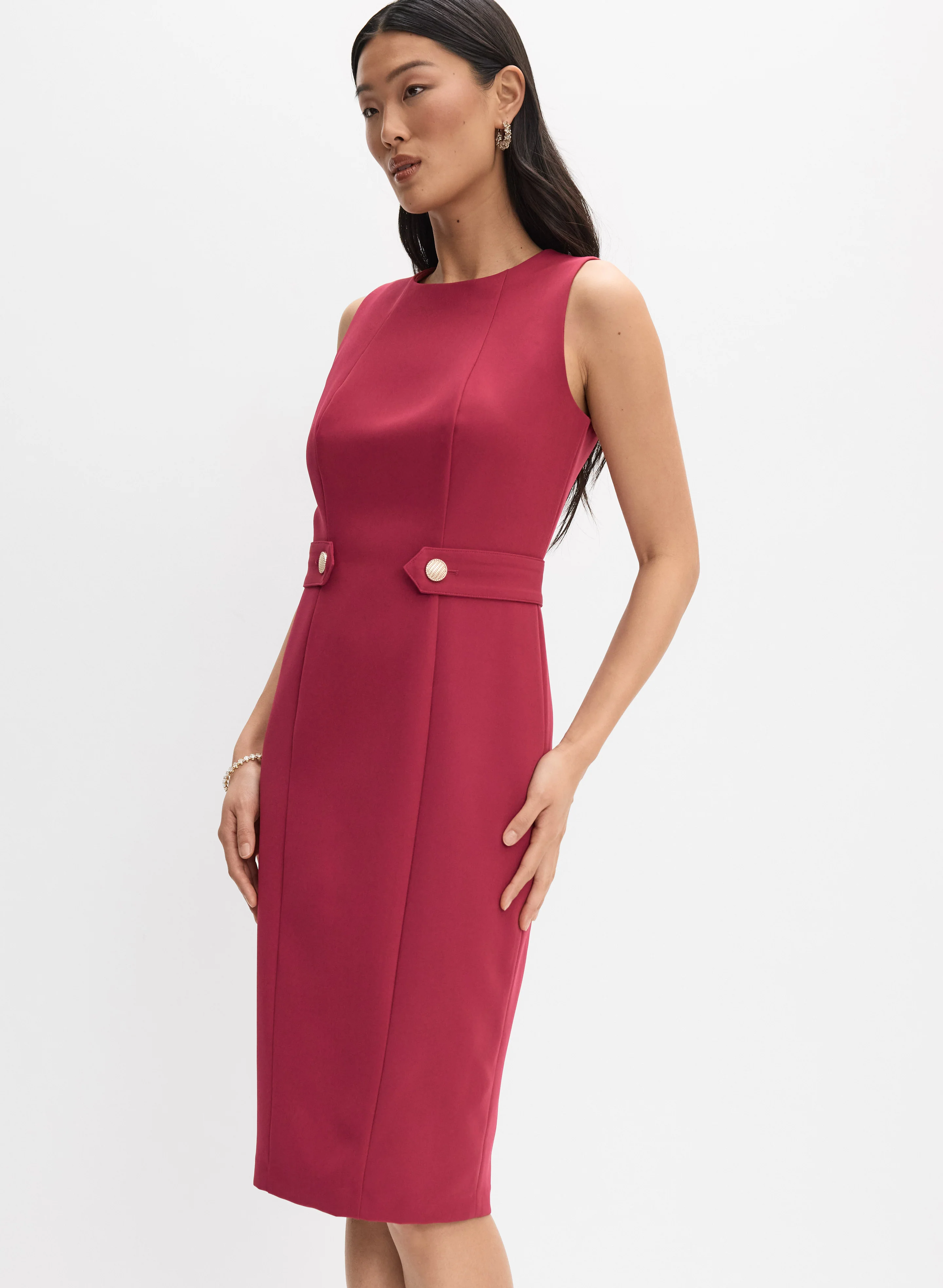 Buttoned-Tab Sheath Dress - Image 7