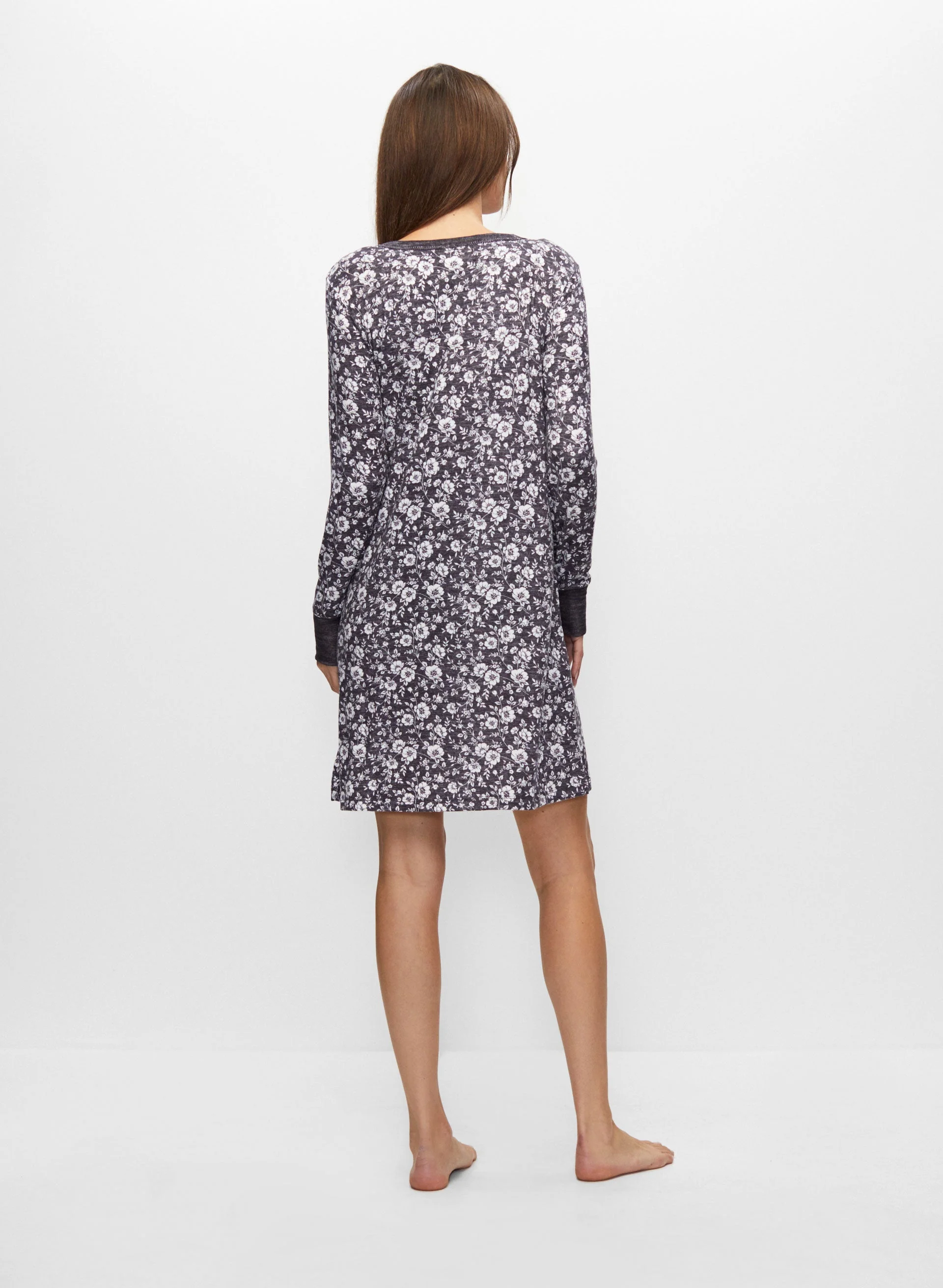 Contrast Floral Print Sleepshirt - Image 3