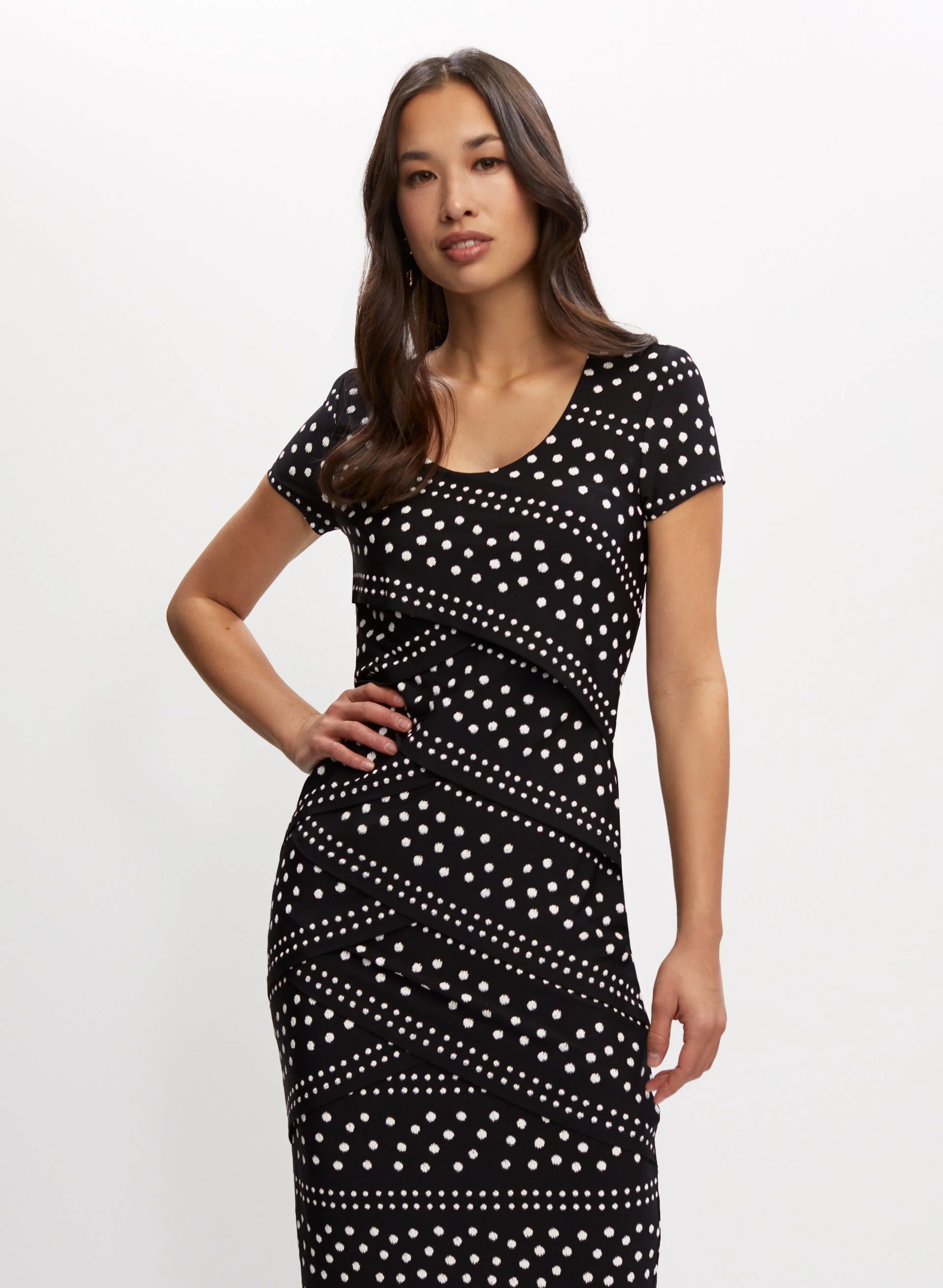 Contrast Polka Dot Print Dress - Image 4