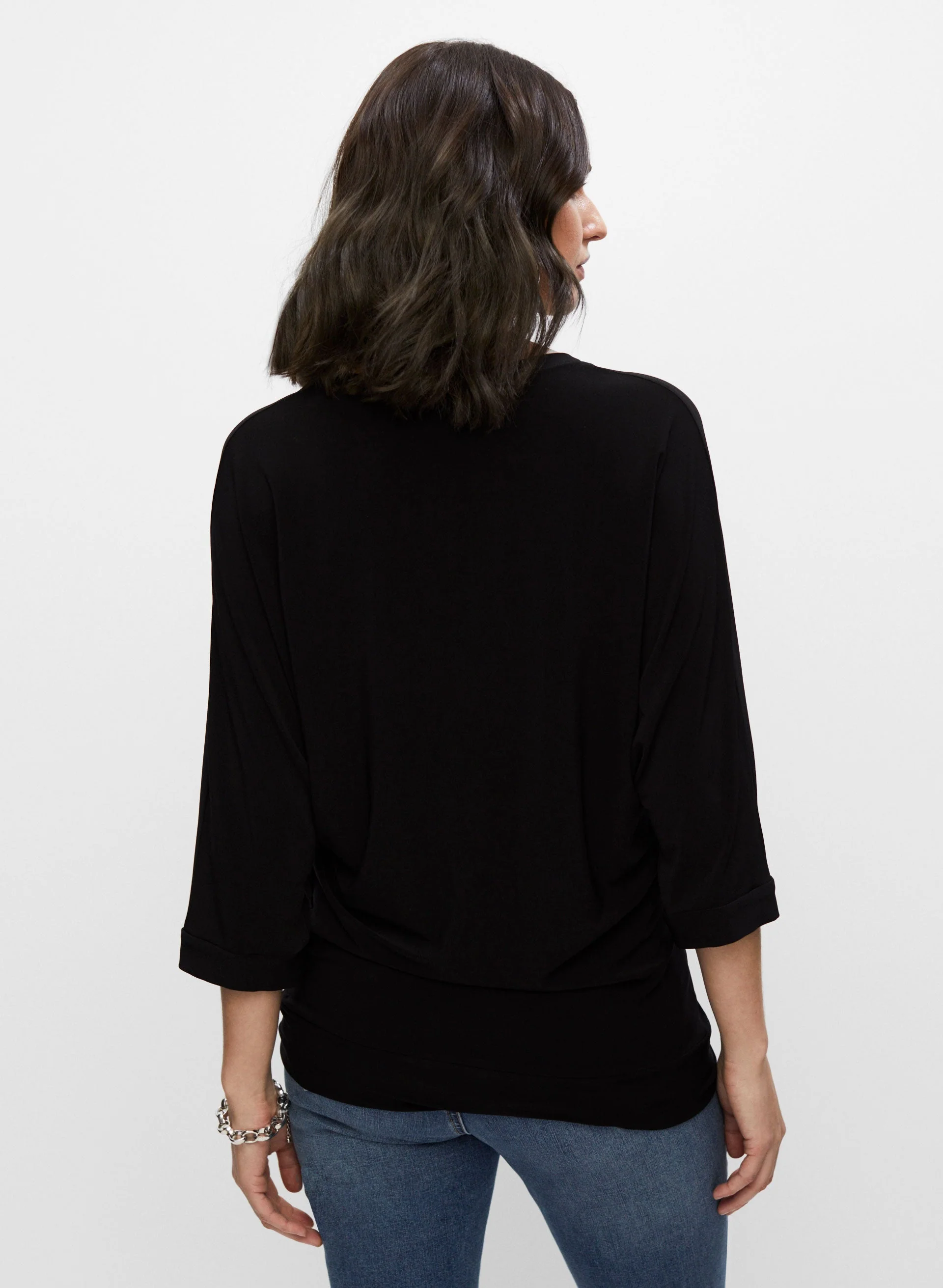 Contrast Stripe 3/4 Sleeve Top - Image 2
