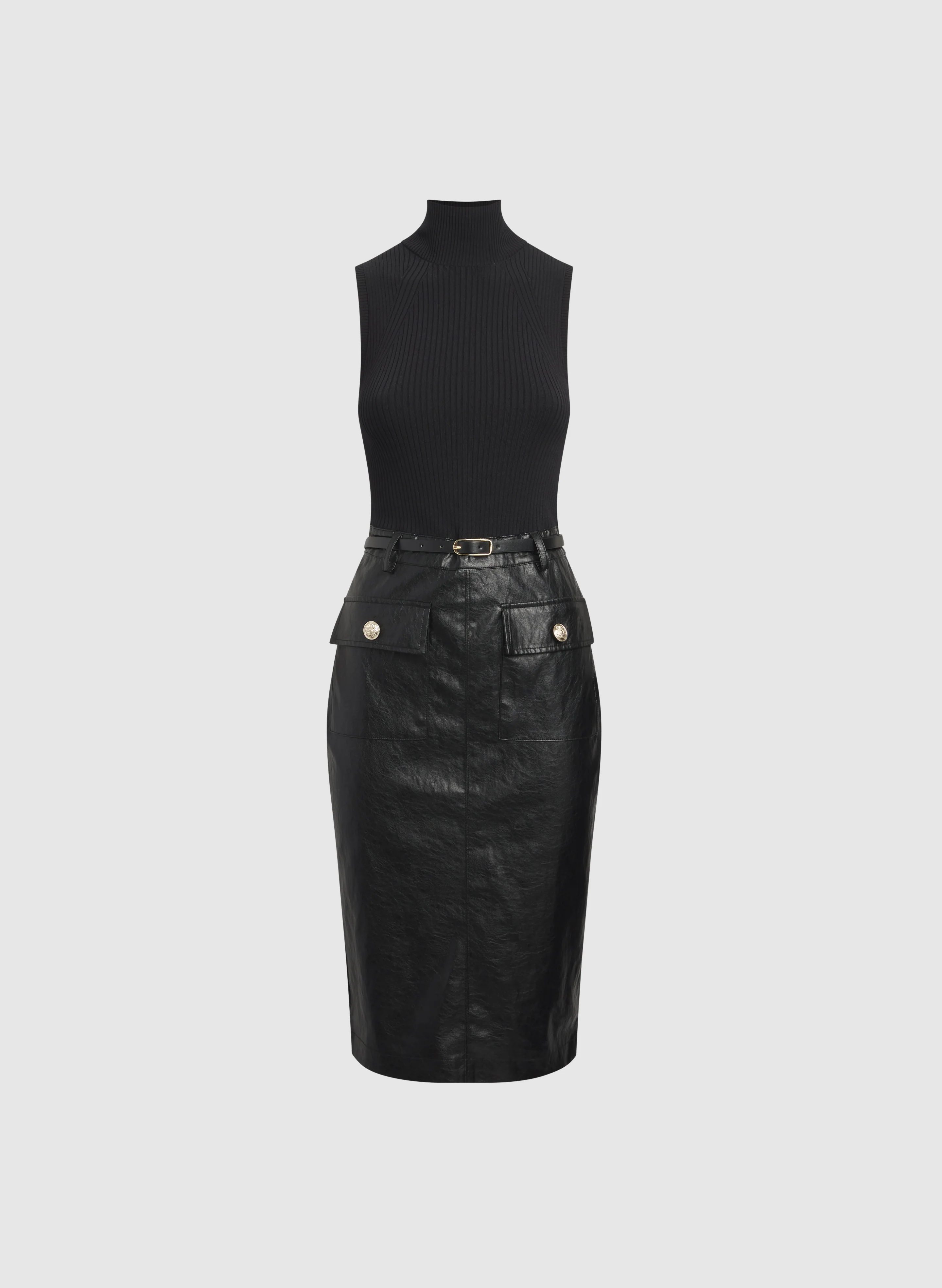 Crackled Vegan Leather Dress - Image 5