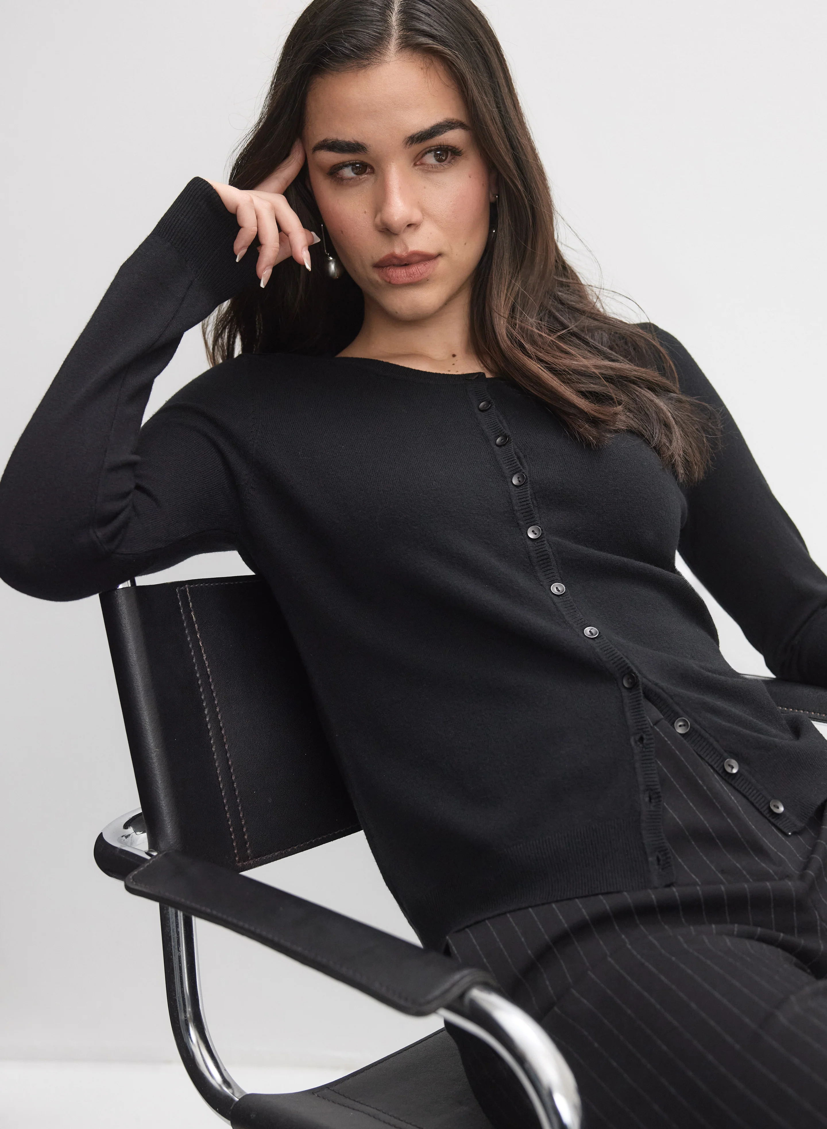 Crew Neck Cardigan - Image 8