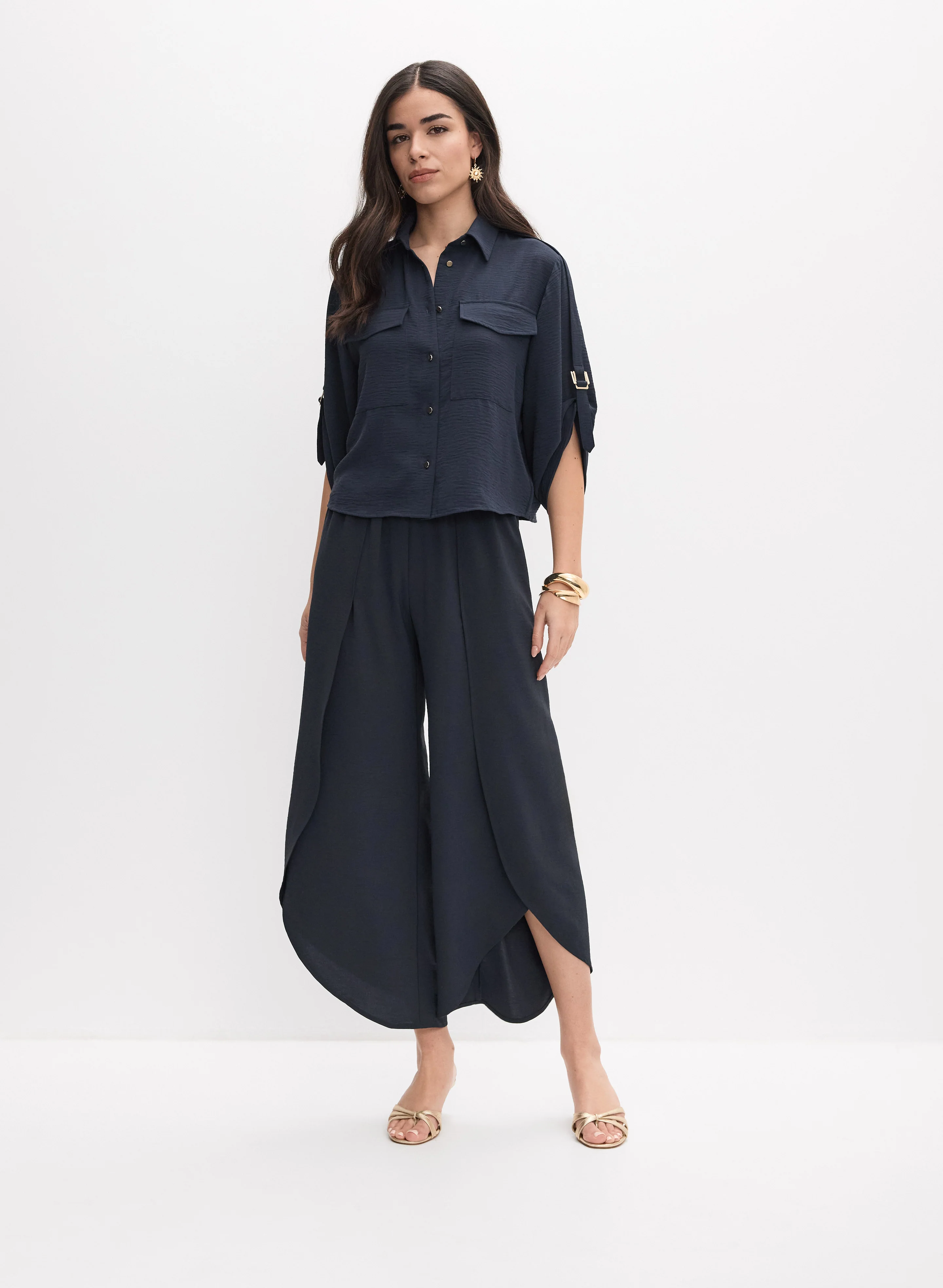 Crinkle Button-Down Blouse - Image 3
